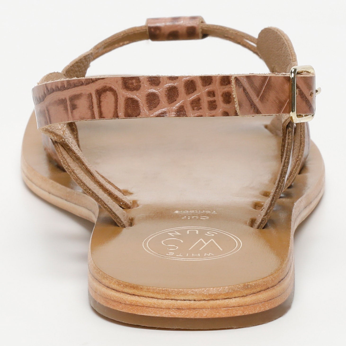 SAYLA sandales en cuir croco brun