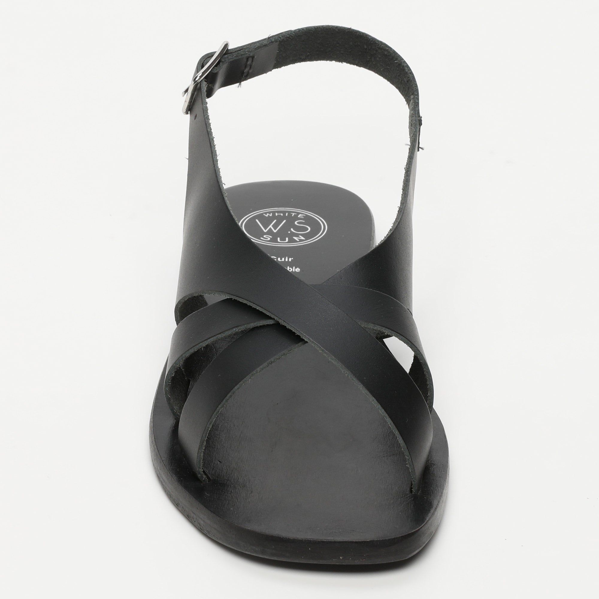 SAMPAYA sandales en cuir noir