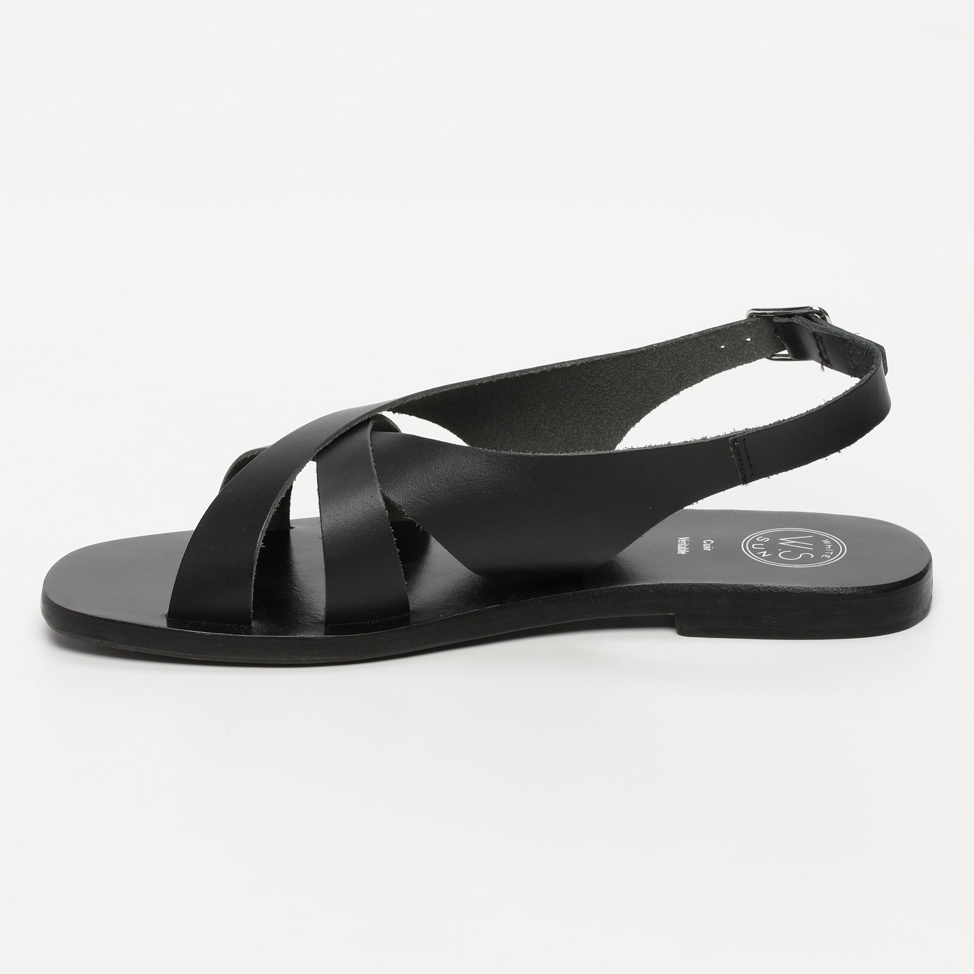 SAMPAYA sandales en cuir noir