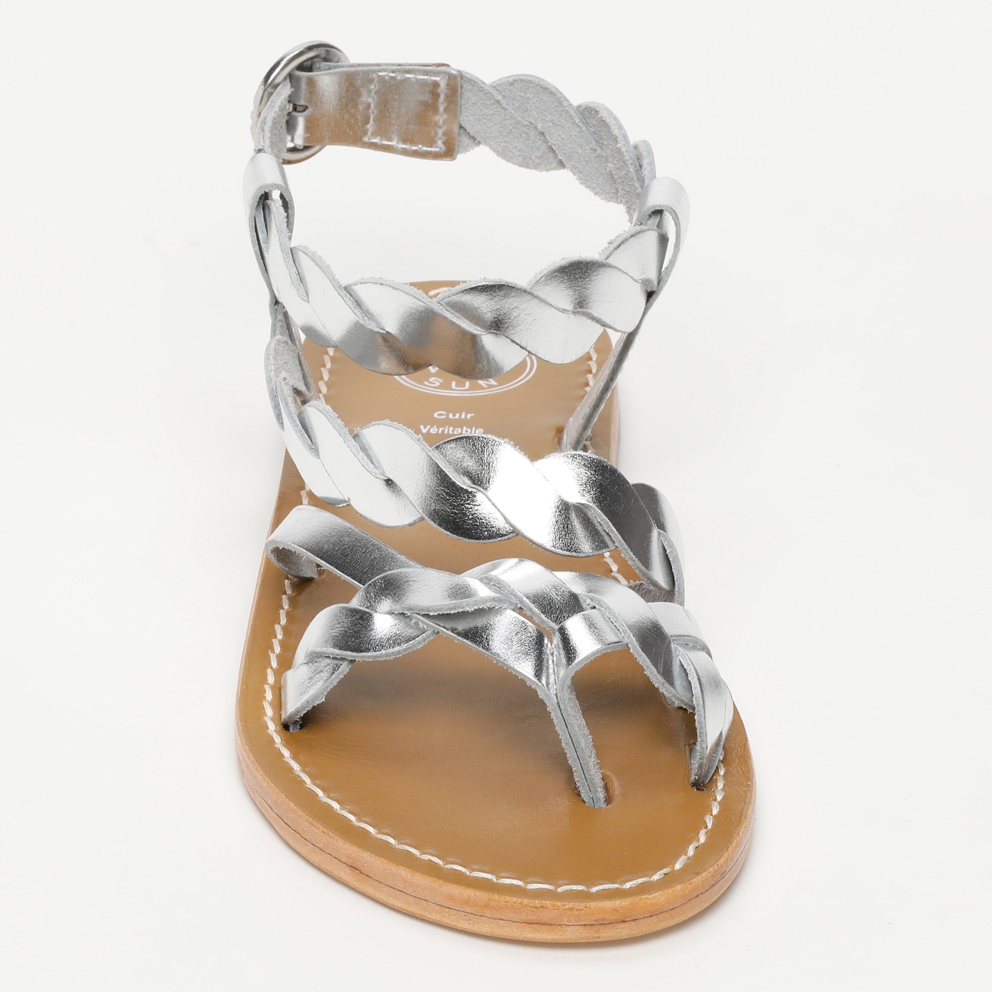 ALAMOSA sandales entre doigt en cuir argent