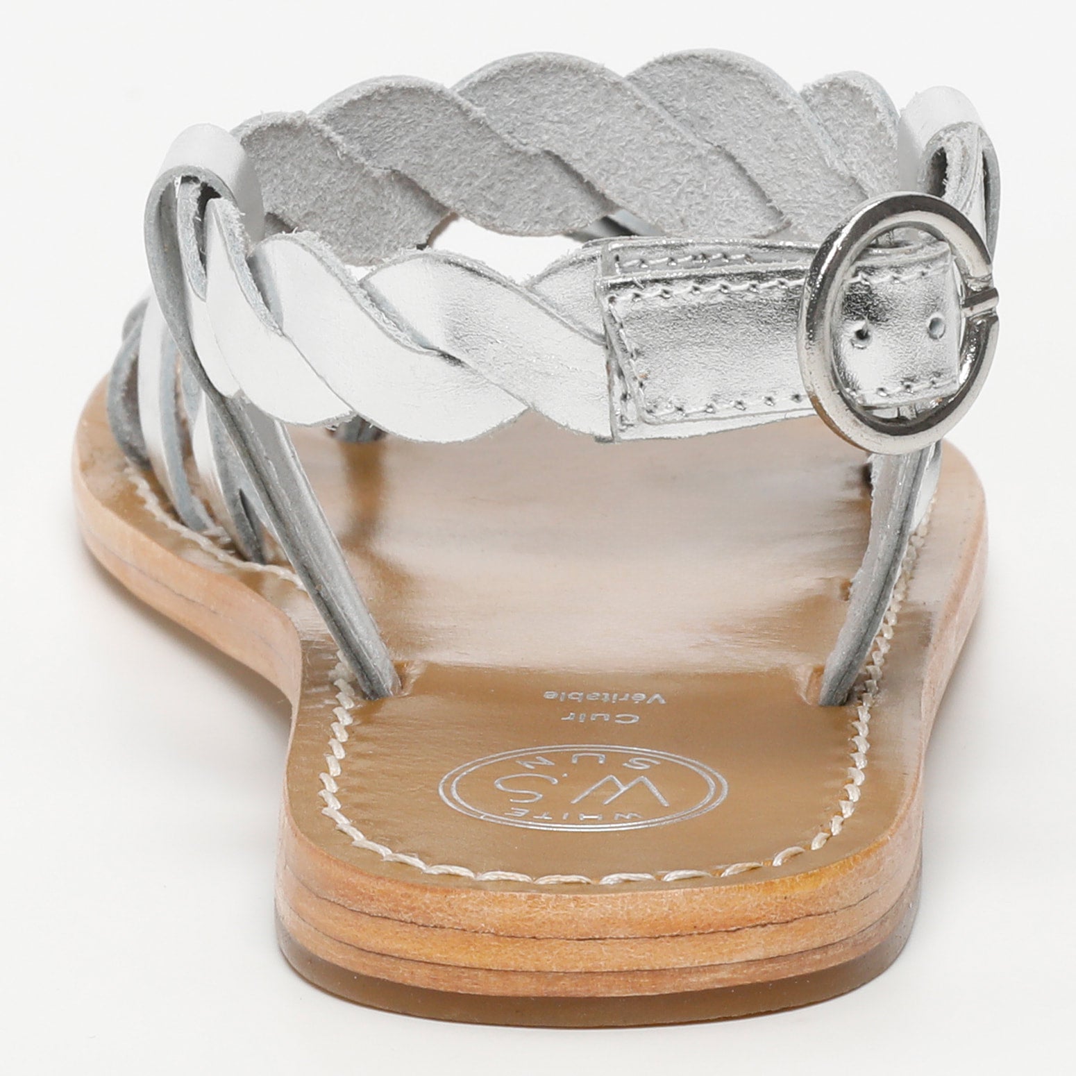 ALAMOSA sandales entre doigt en cuir argent