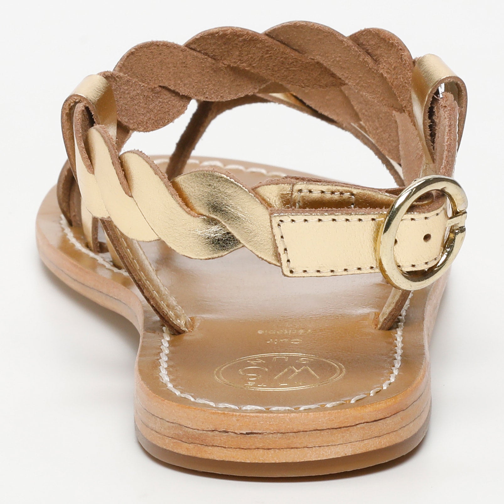 ALAMOSA sandales entre doigt en cuir or foncé