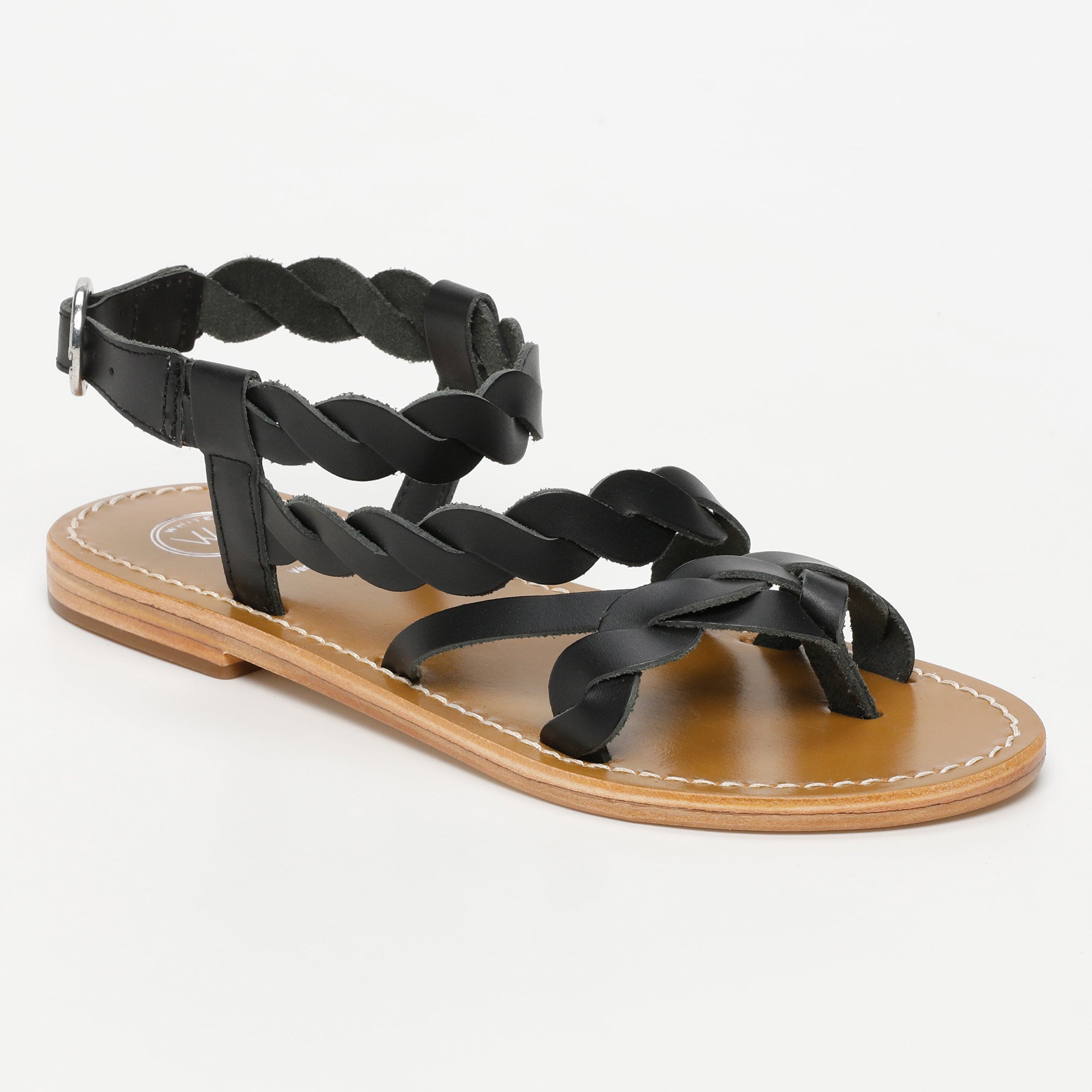 ALAMOSA sandales entre doigt en cuir noir