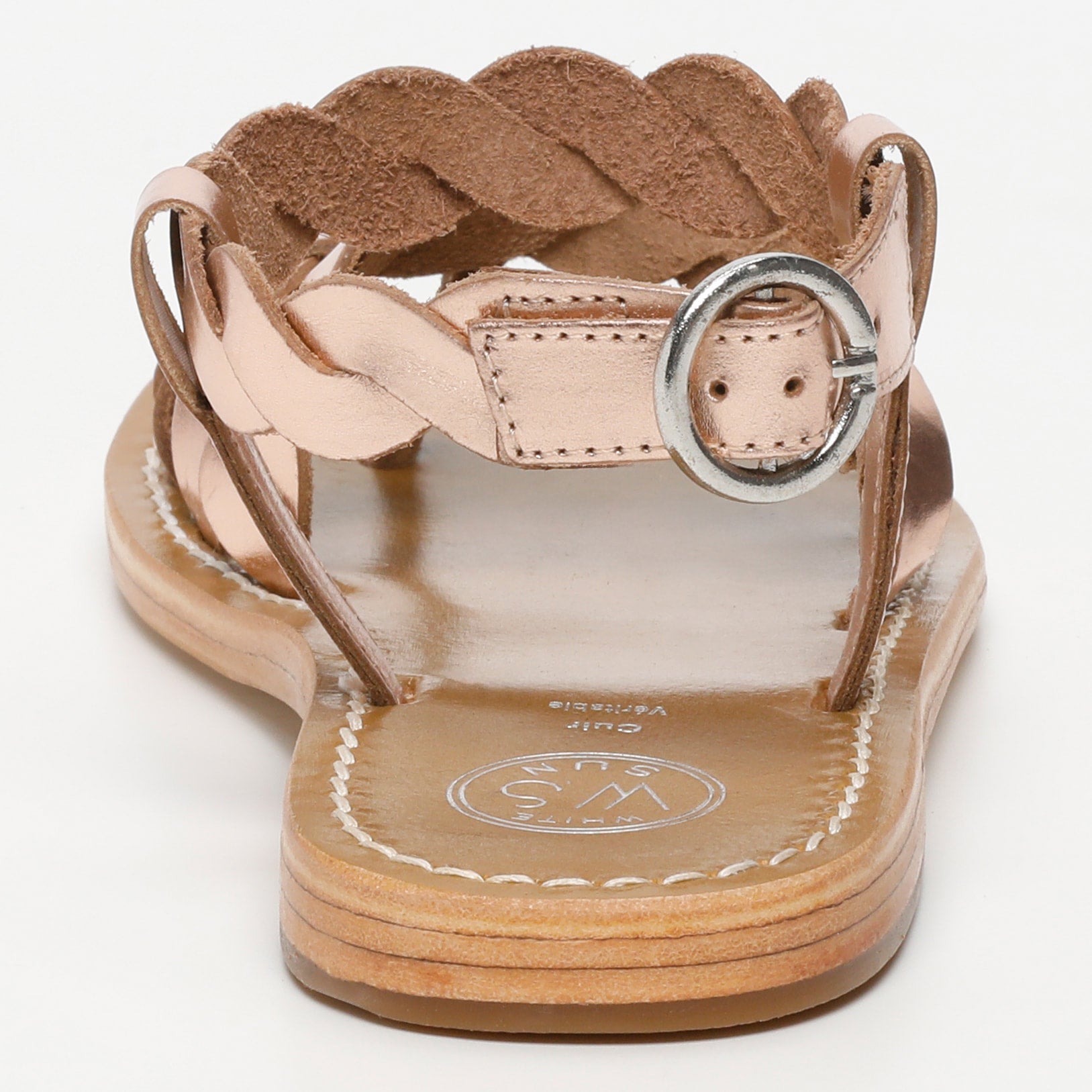 ALAMOSA sandales entre doigt en cuir or rose