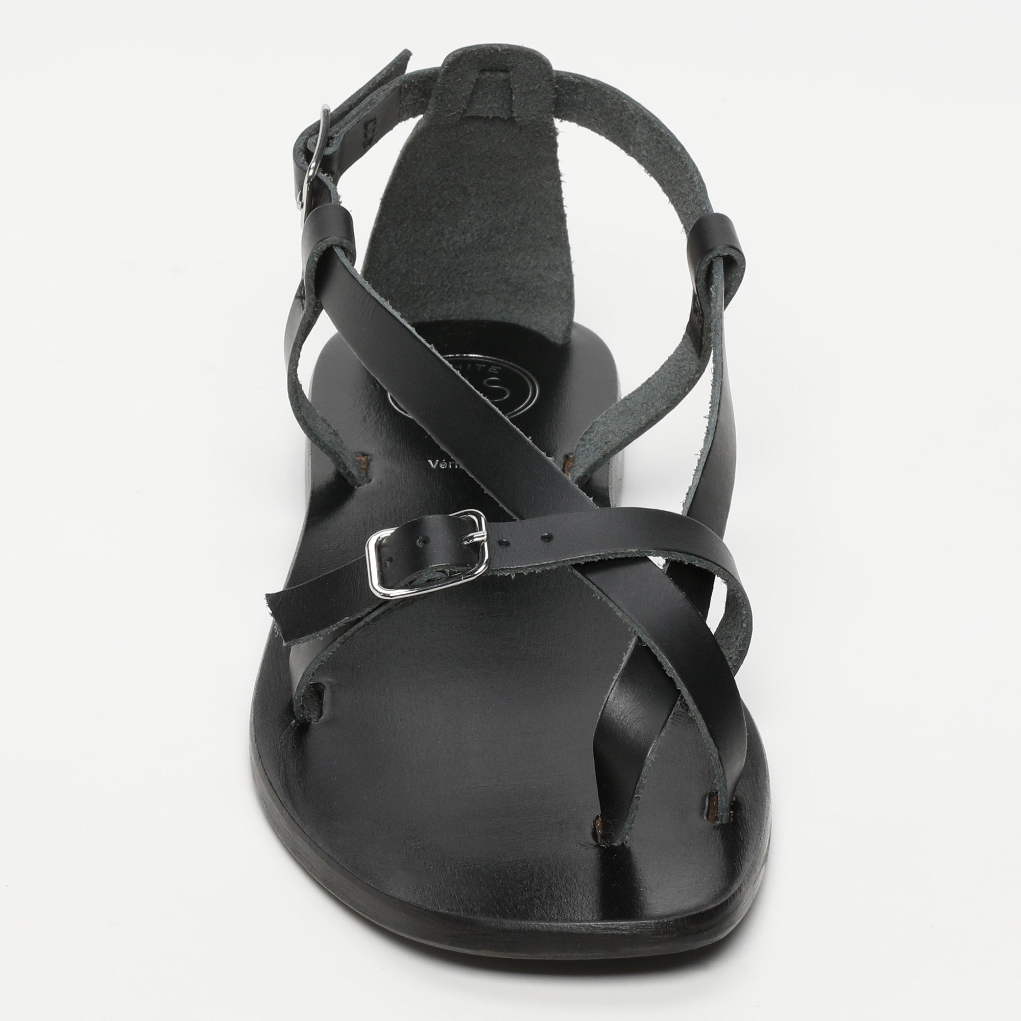 IDALIA sandales entre doigt en cuir noir