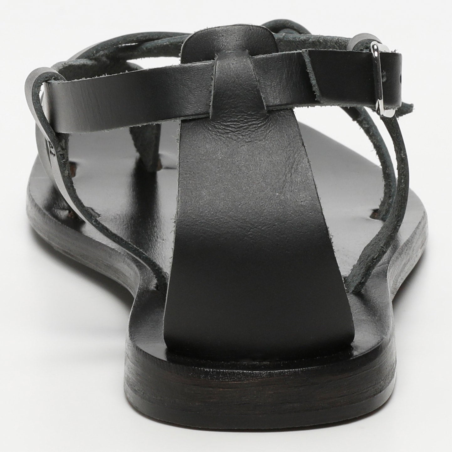 IDALIA sandales entre doigt en cuir noir