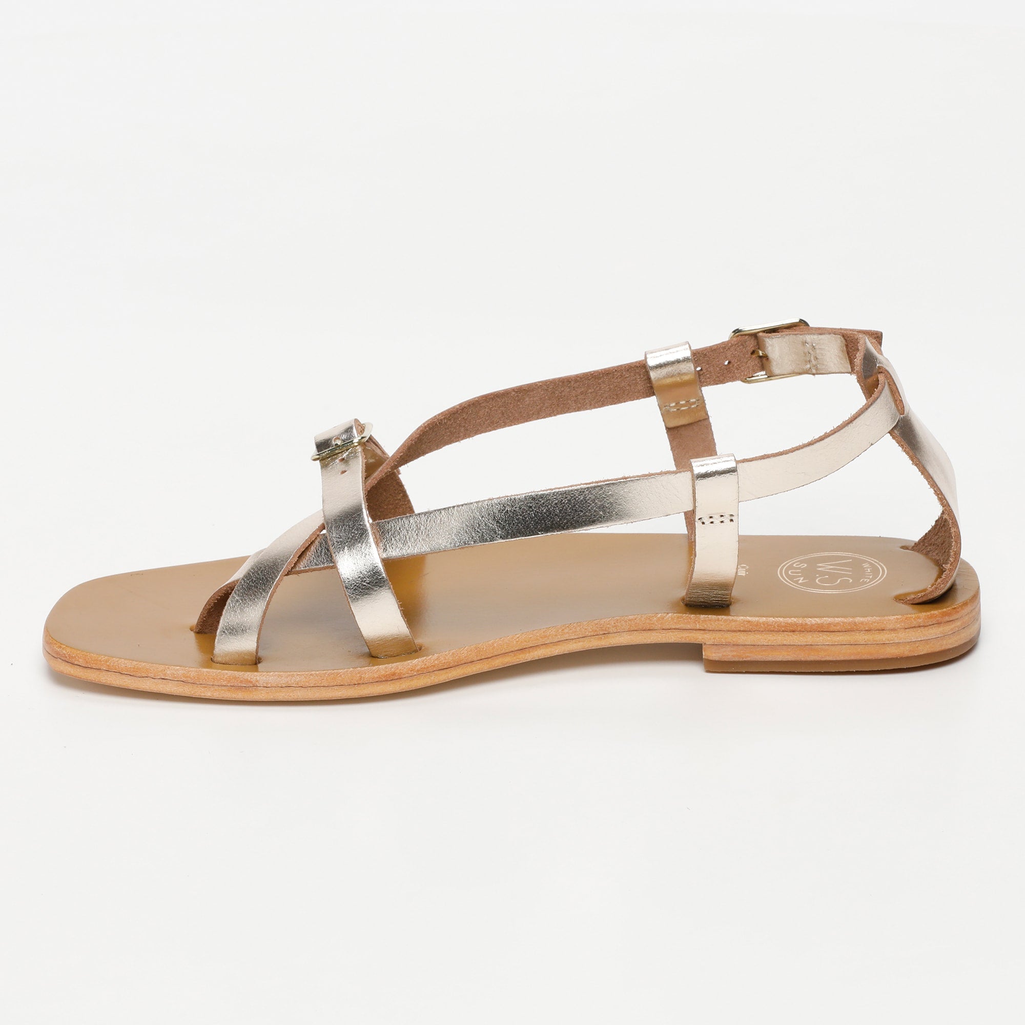 IDALIA sandales entre doigt en cuir or