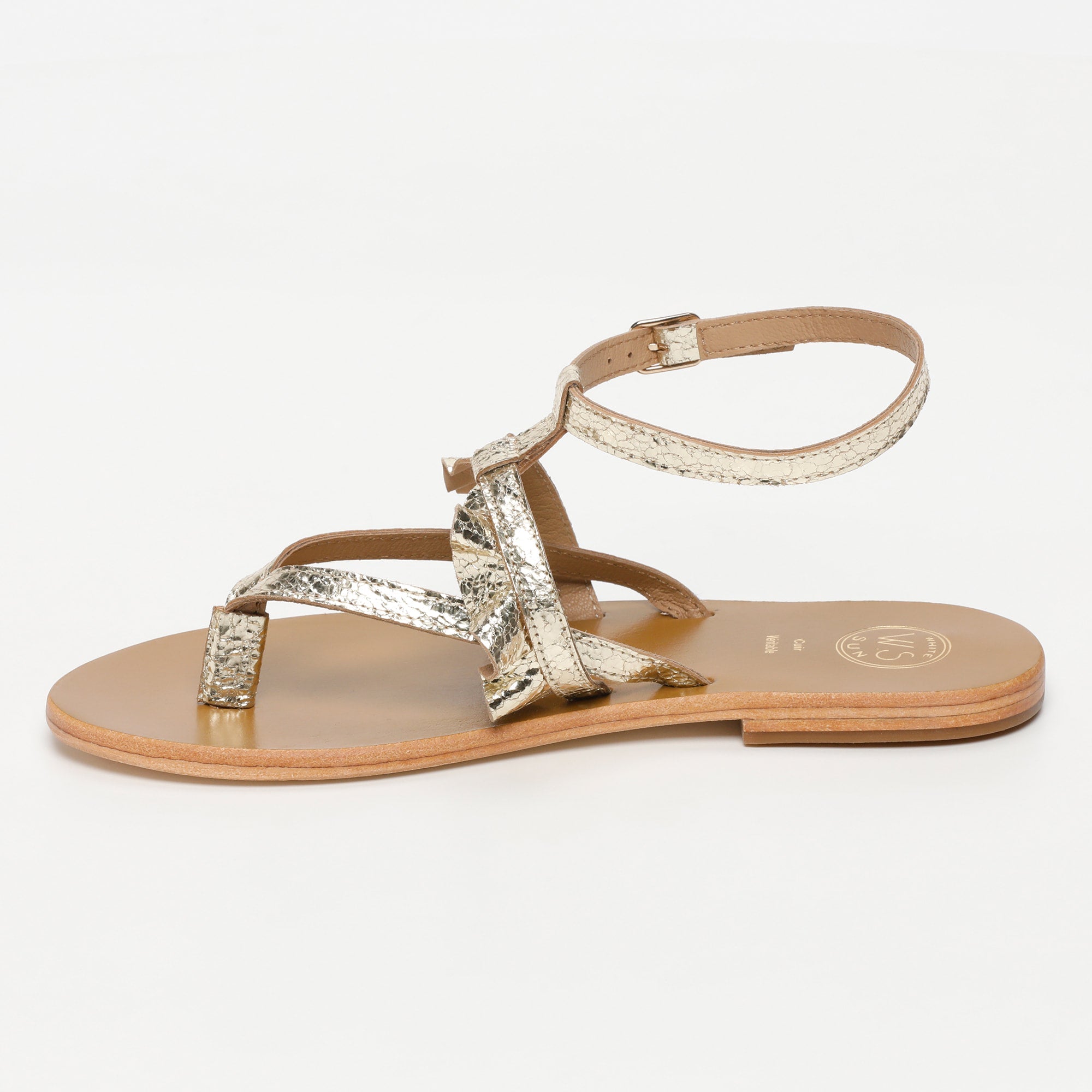 ONIDA sandales entre doigt en cuir or