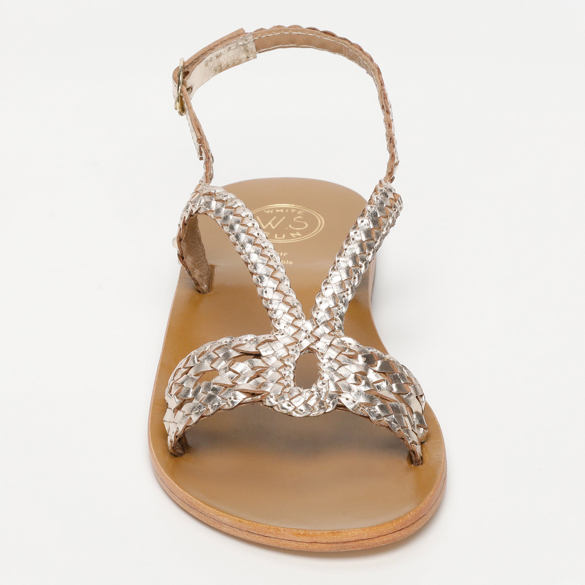 KATY sandales tresse en cuir or
