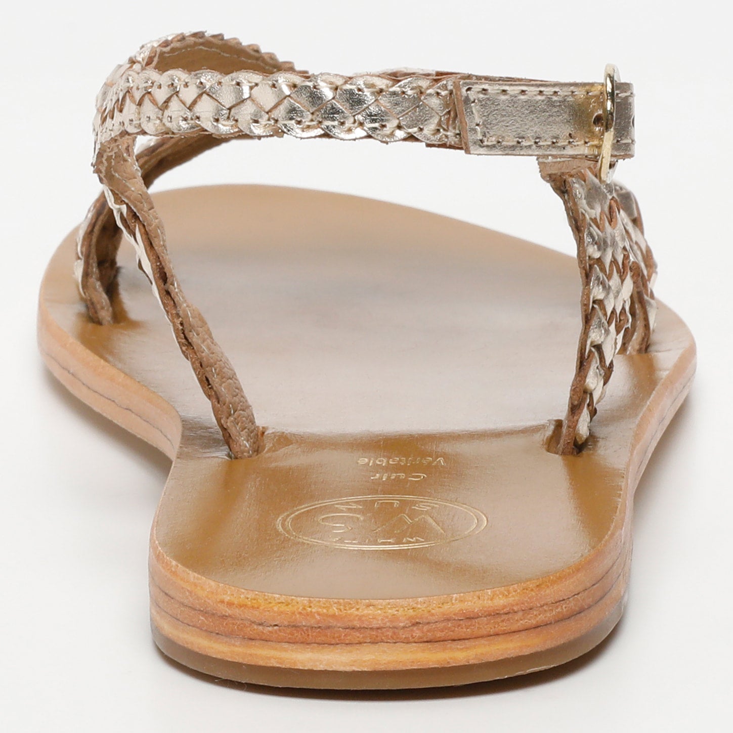 KATY sandales tresse en cuir or