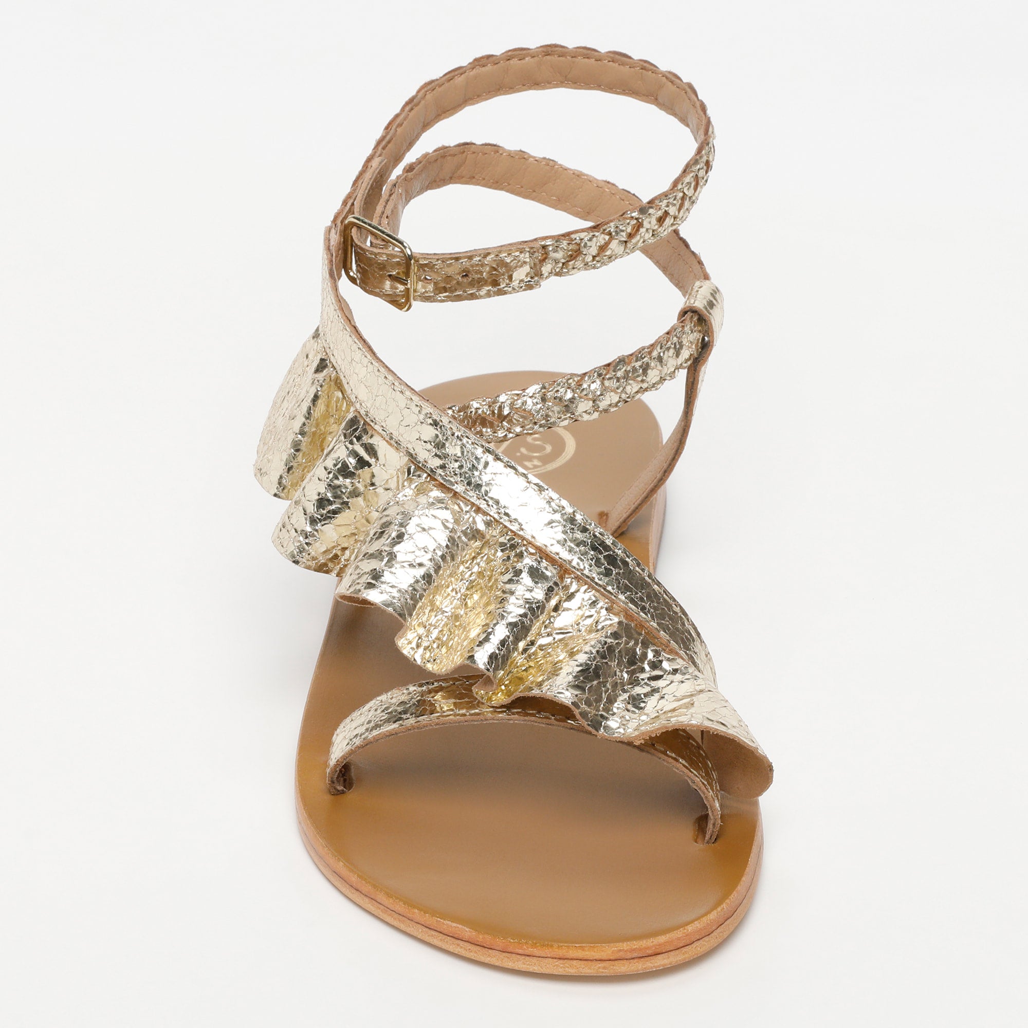 YONORA sandales fantaisie en cuir or
