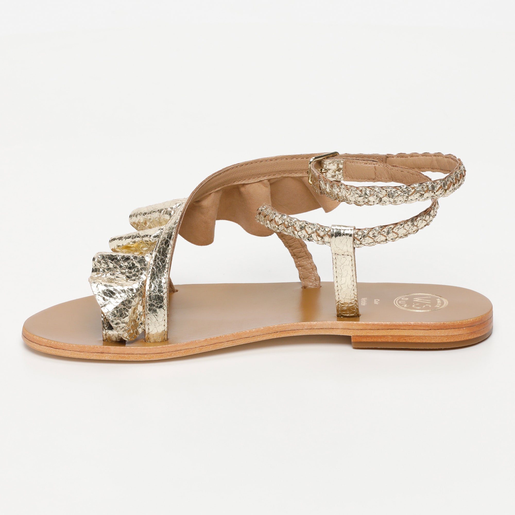 YONORA sandales fantaisie en cuir or