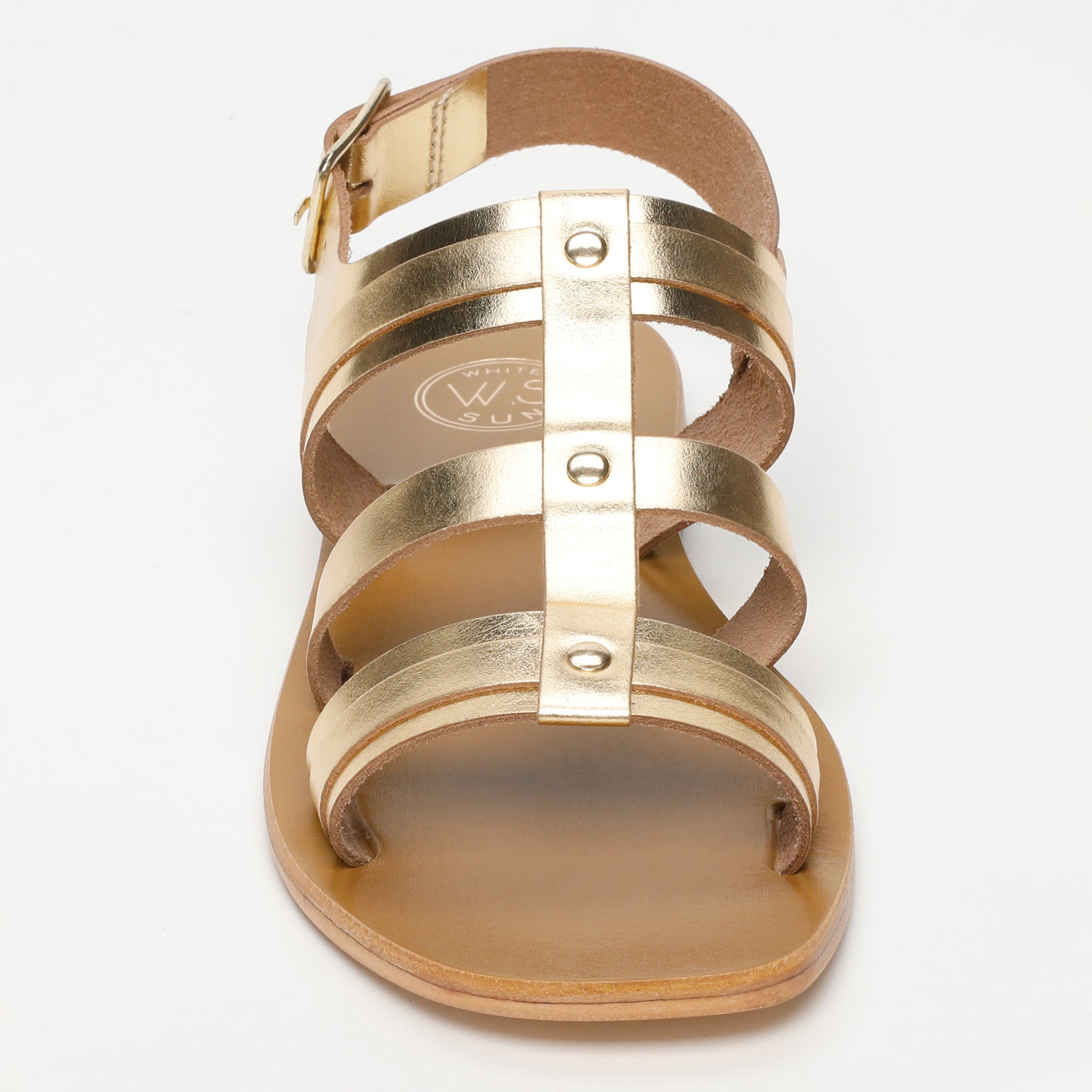 LIROLA sandales spartiates en cuir or foncé