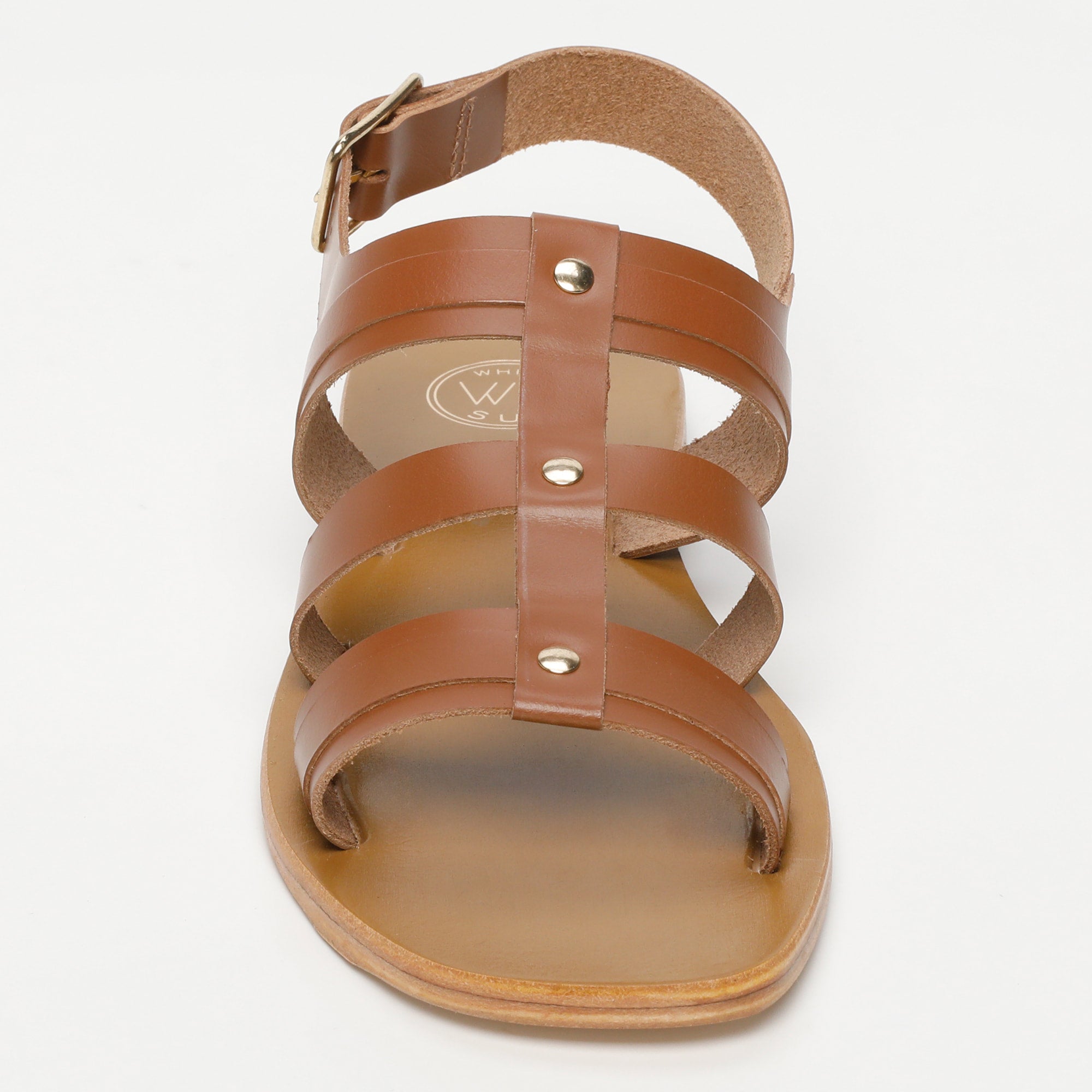 LIROLA sandales spartiates en cuir camel