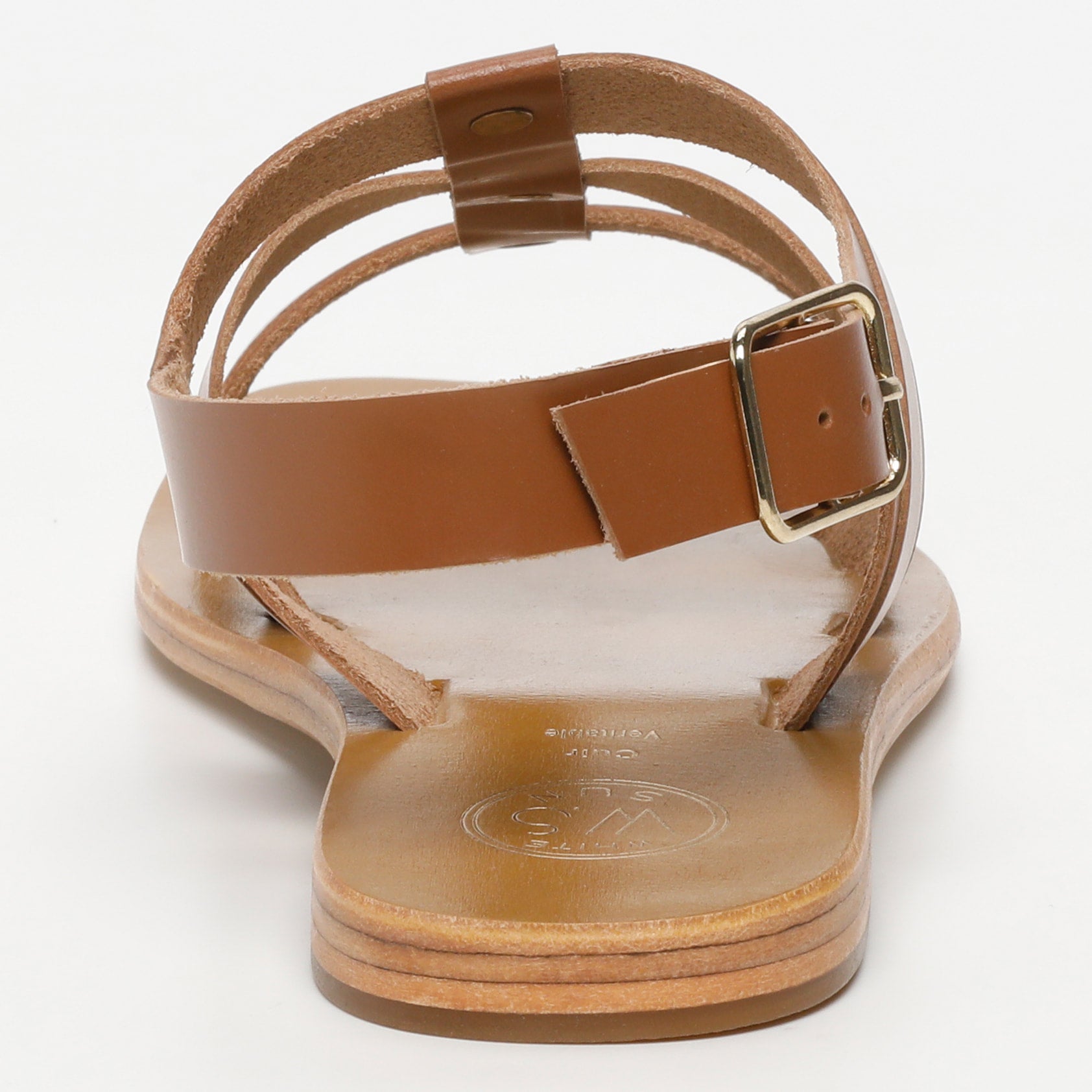 LIROLA sandales spartiates en cuir camel