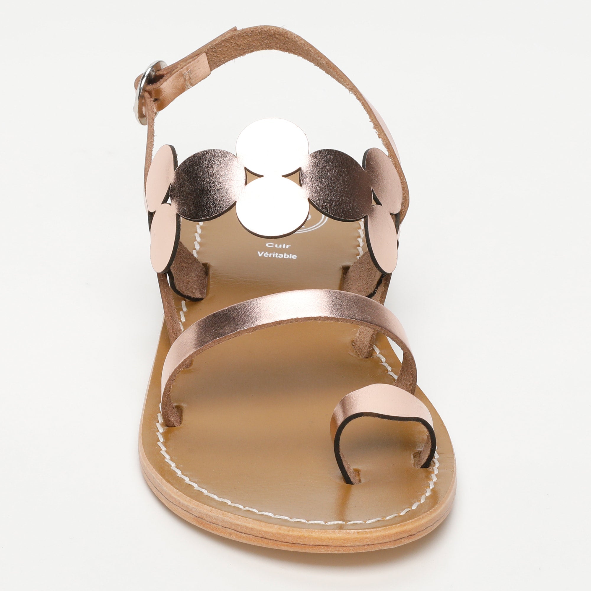 ALCUDIA sandales entre doigt fantaisie en cuir or rose
