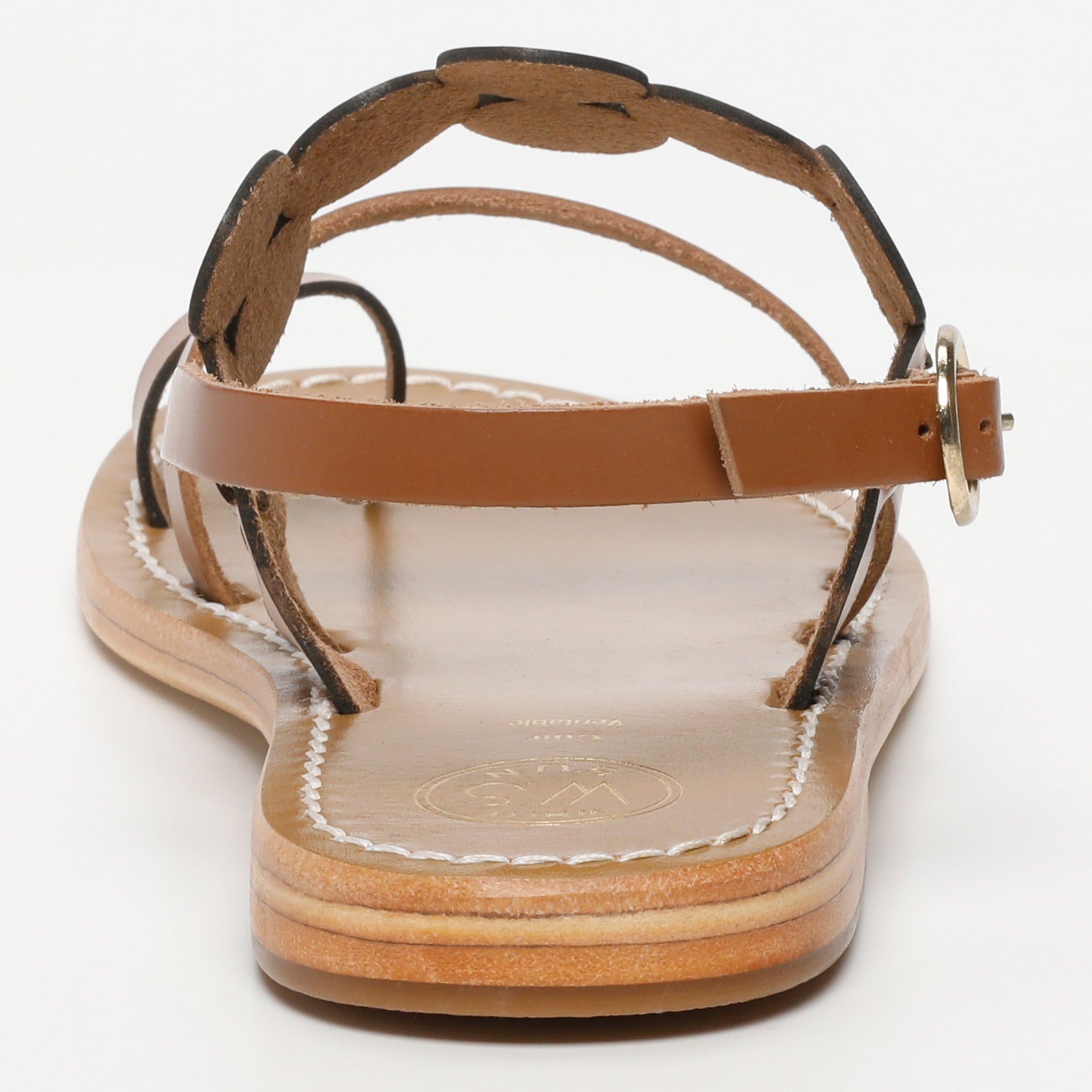 ALCUDIA sandales entre doigt fantaisie en cuir camel