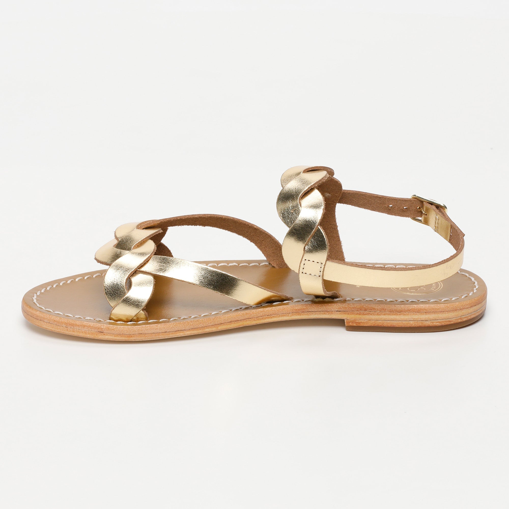 FARO sandales en cuir or foncé