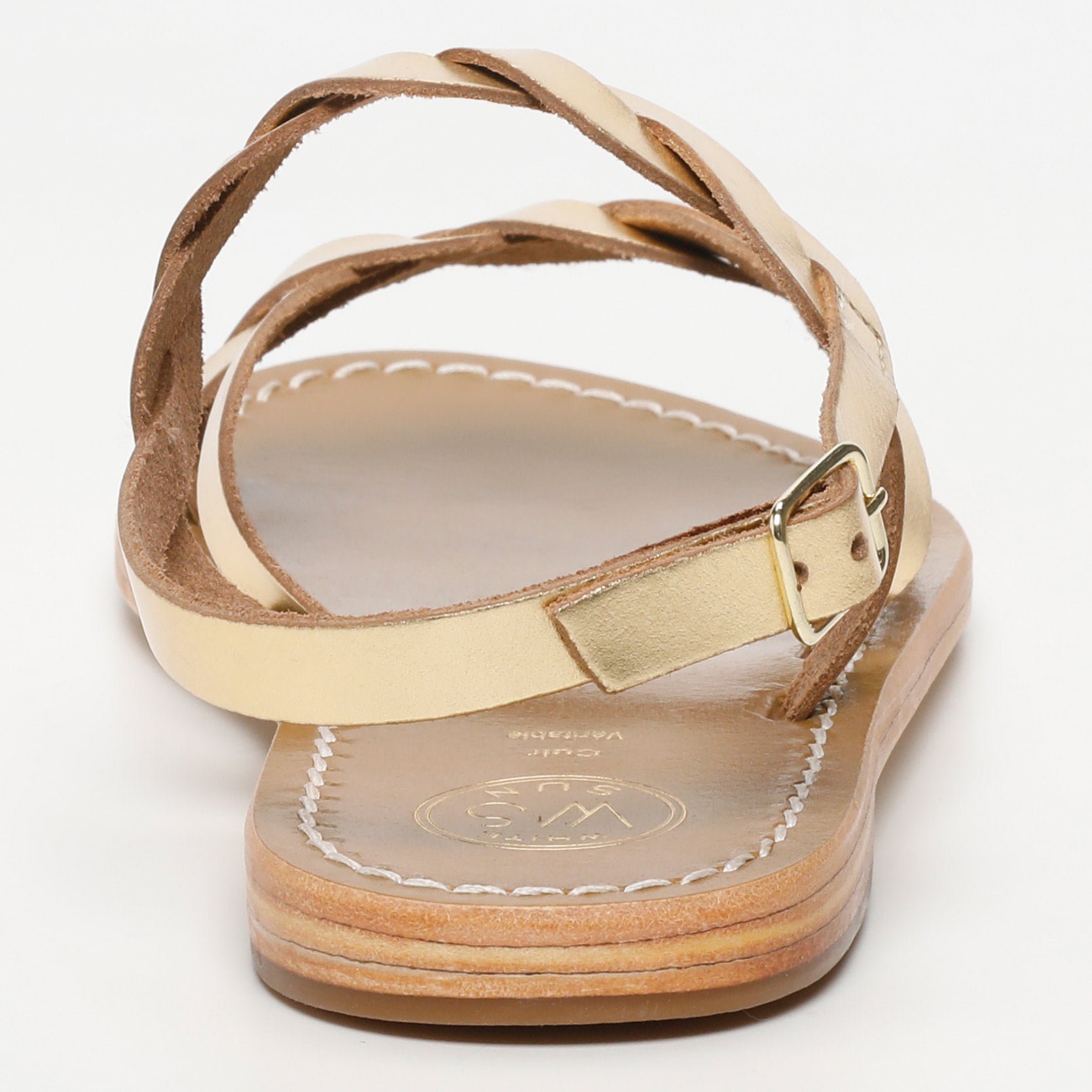 FARO sandales en cuir or foncé