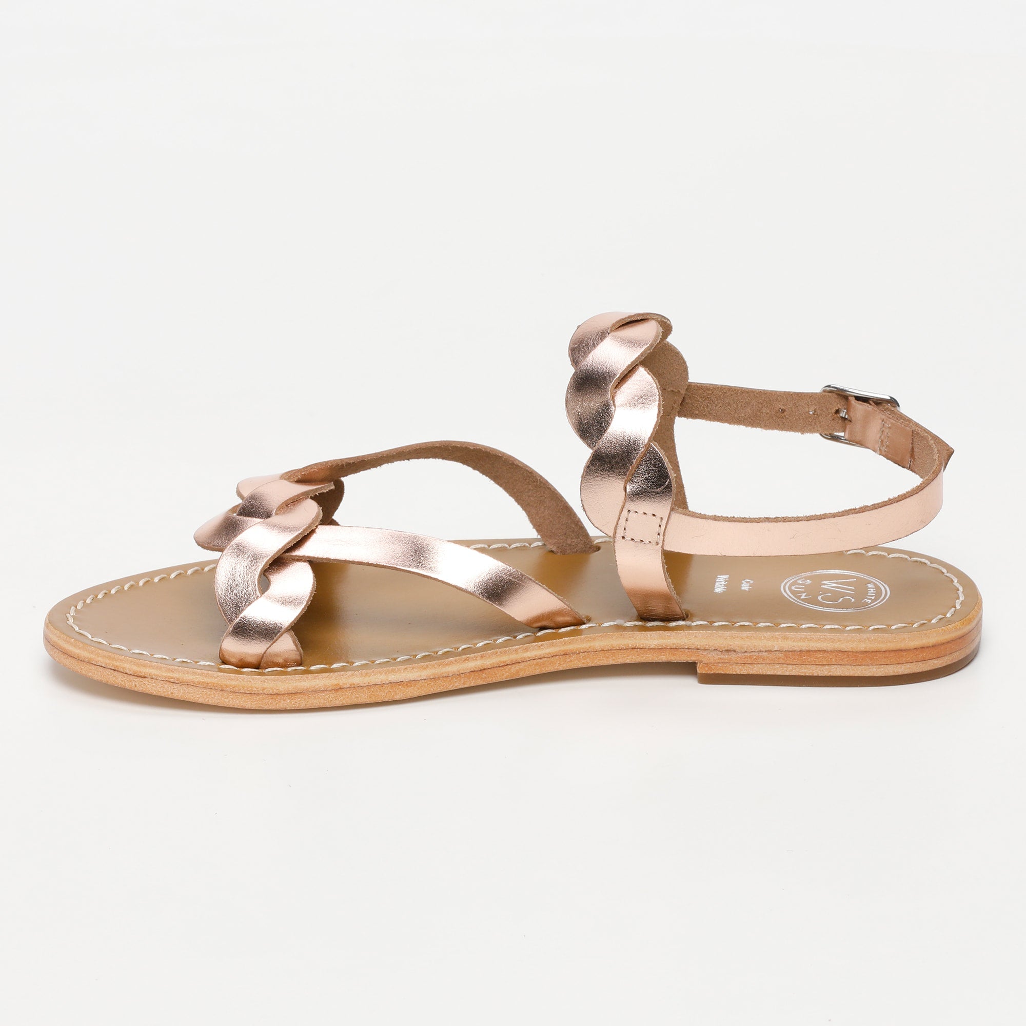 FARO sandales en cuir or rose