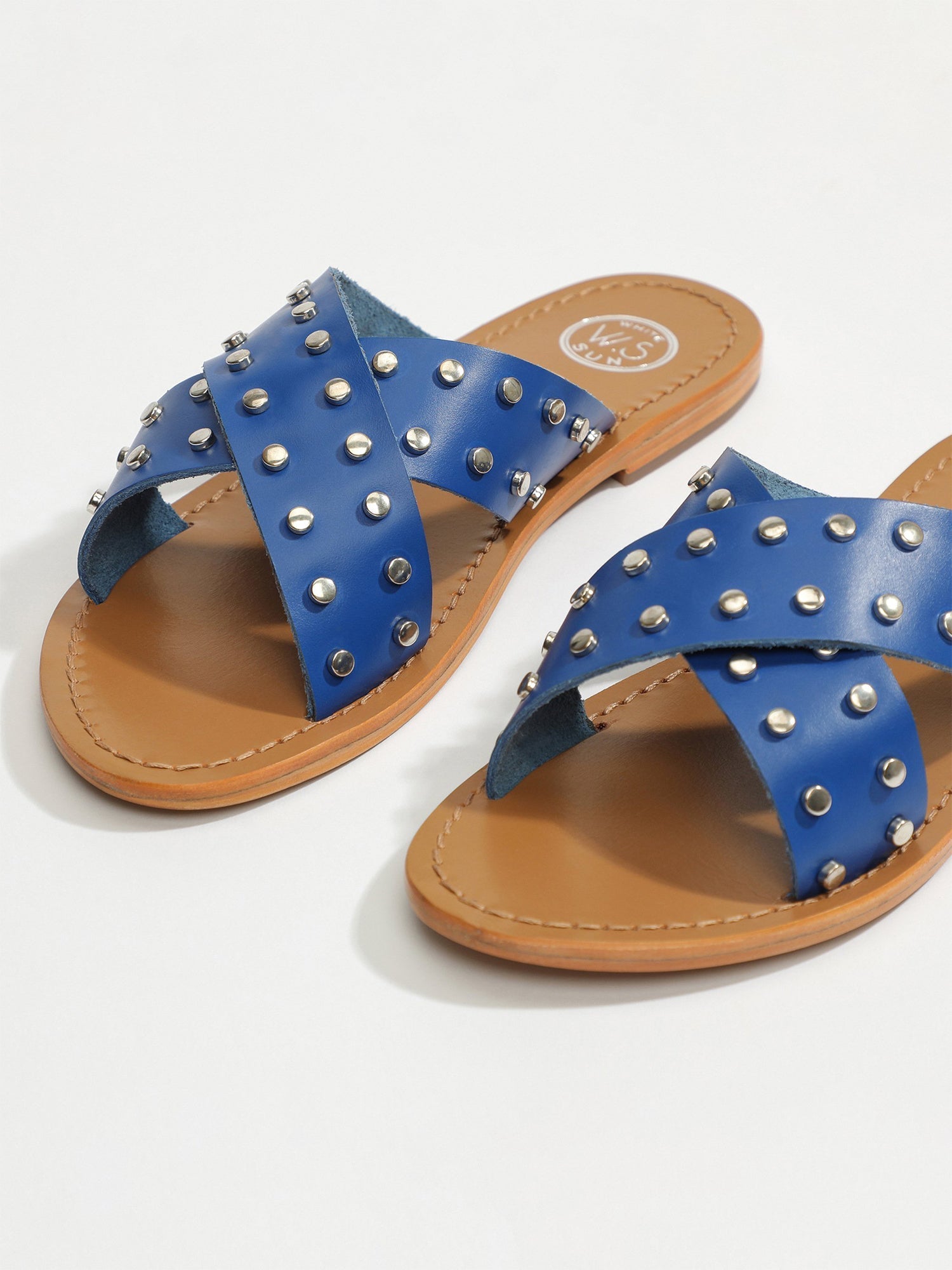 ILLETES sandales en cuir bleu électrique