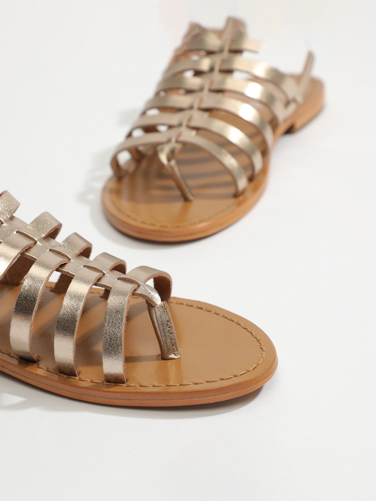FUSINUS sandales spartiates en cuir or