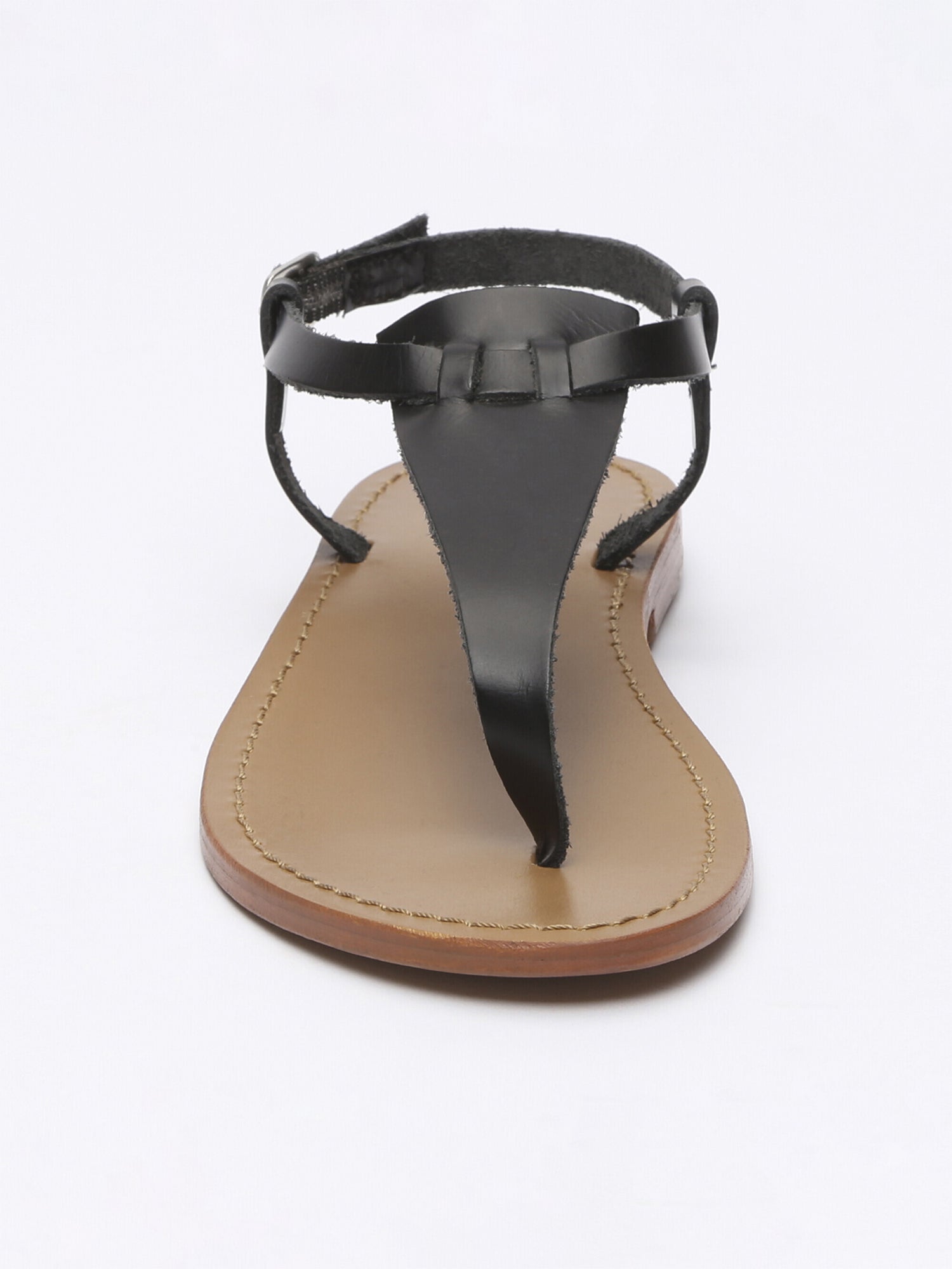 BULLA sandales entre doigt en cuir noir