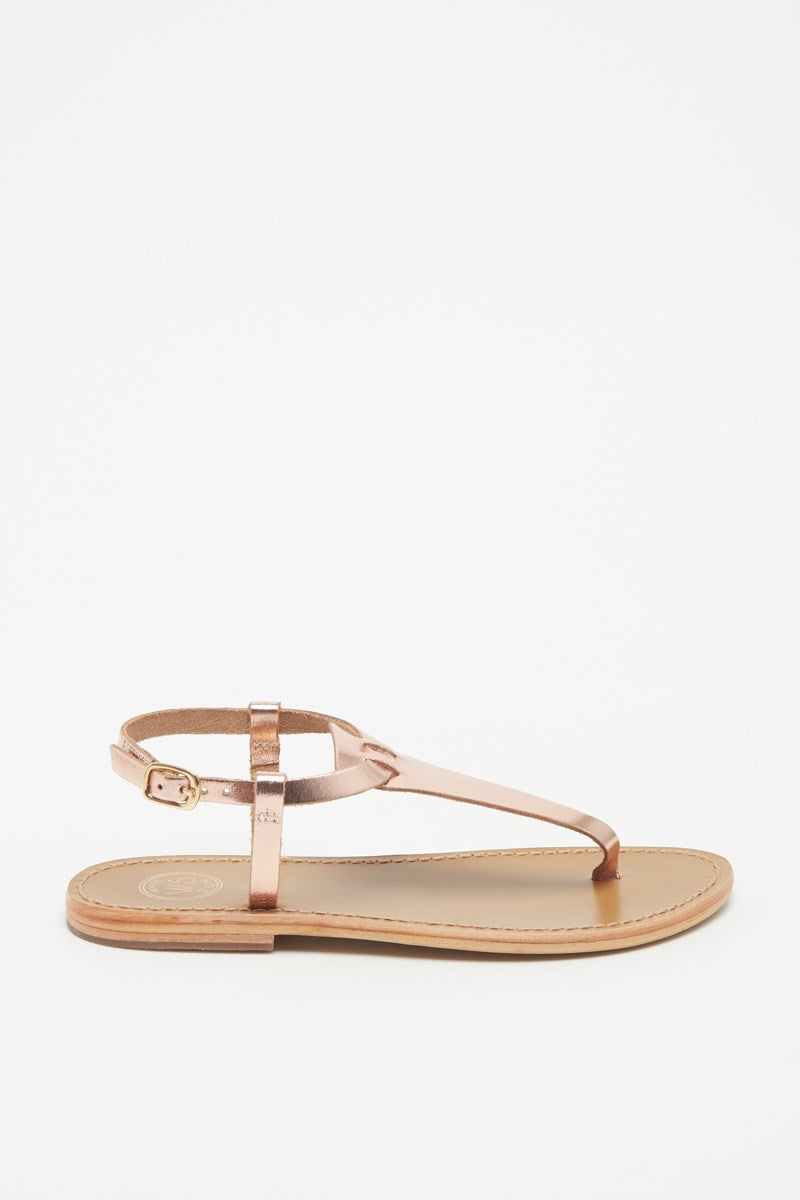 BULLA sandales entre doigt en cuir or rose