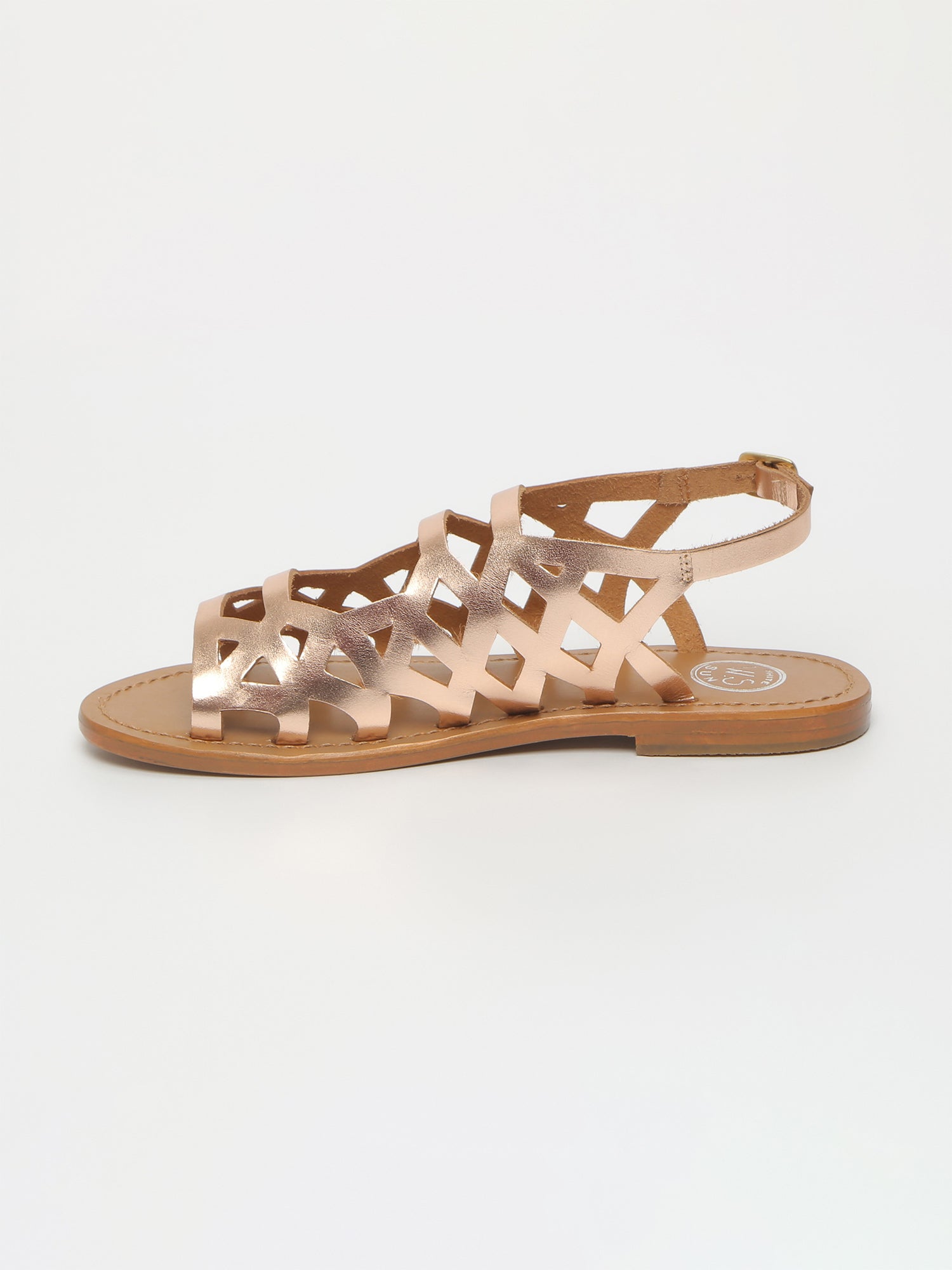ARACATI sandales spartiates en cuir or rose
