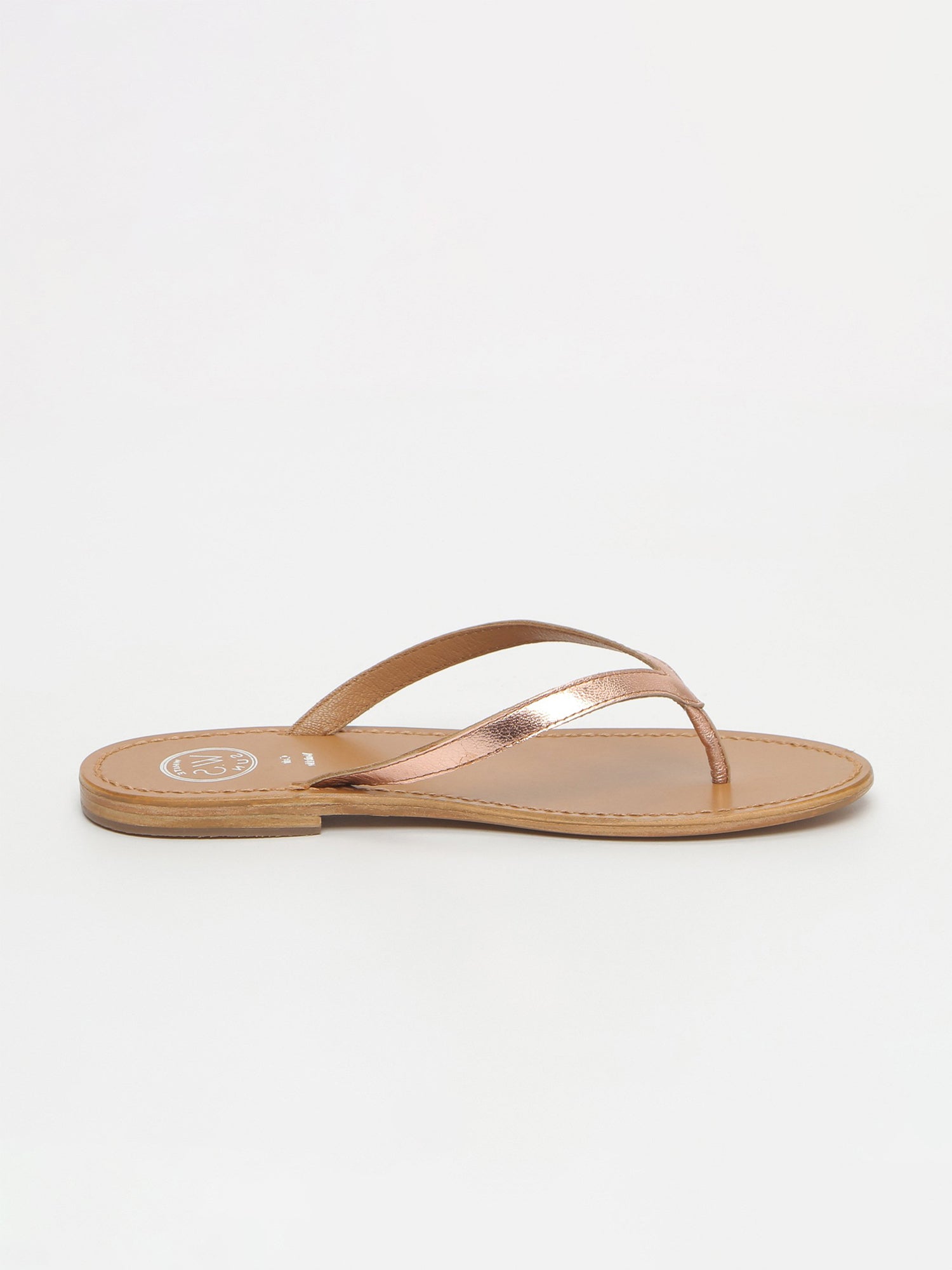 BOAVISTA mules entre doigt en cuir or rose