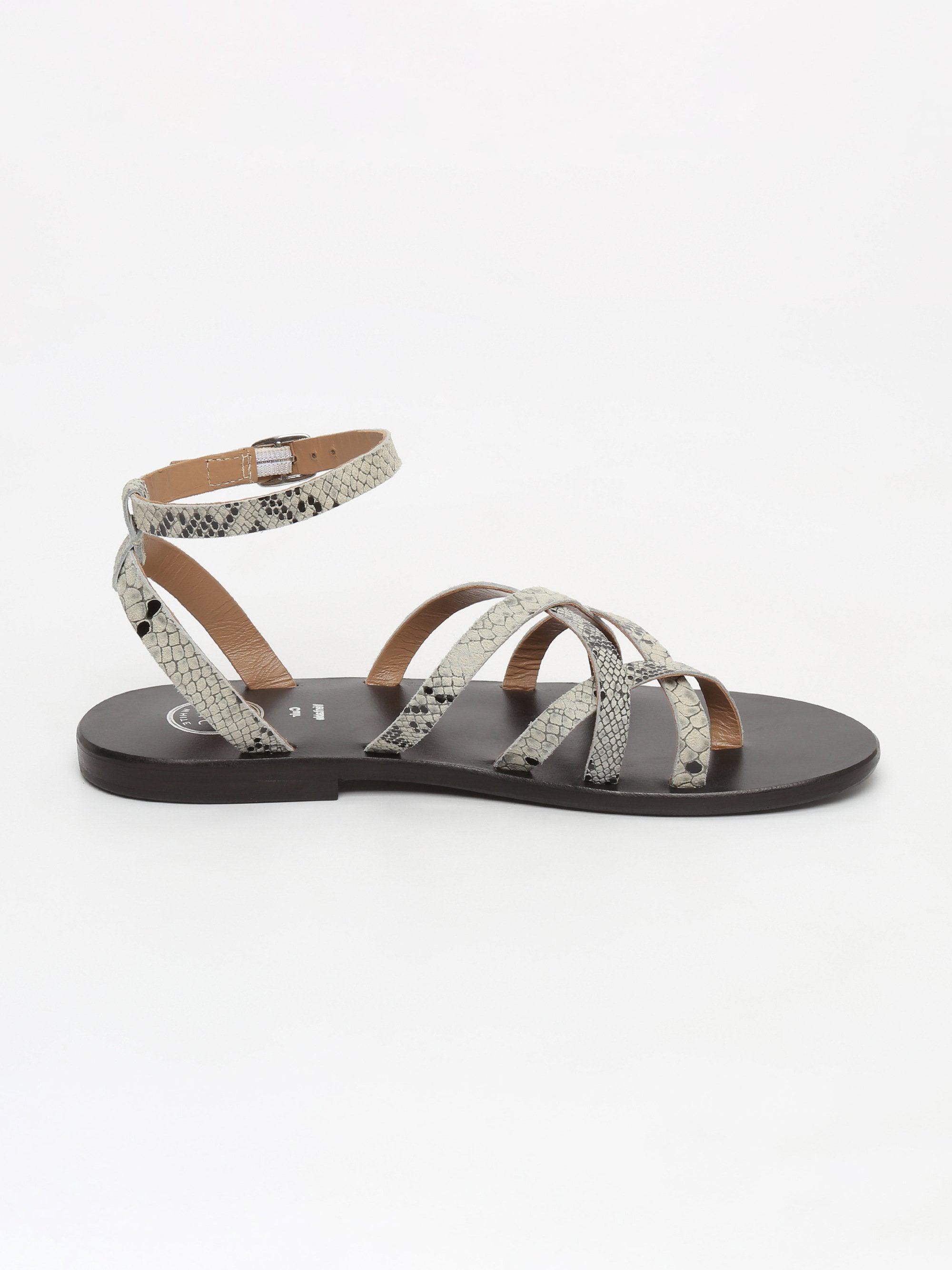 BABYLONIA sandales entre doigt bracelet de cheville en cuir python
