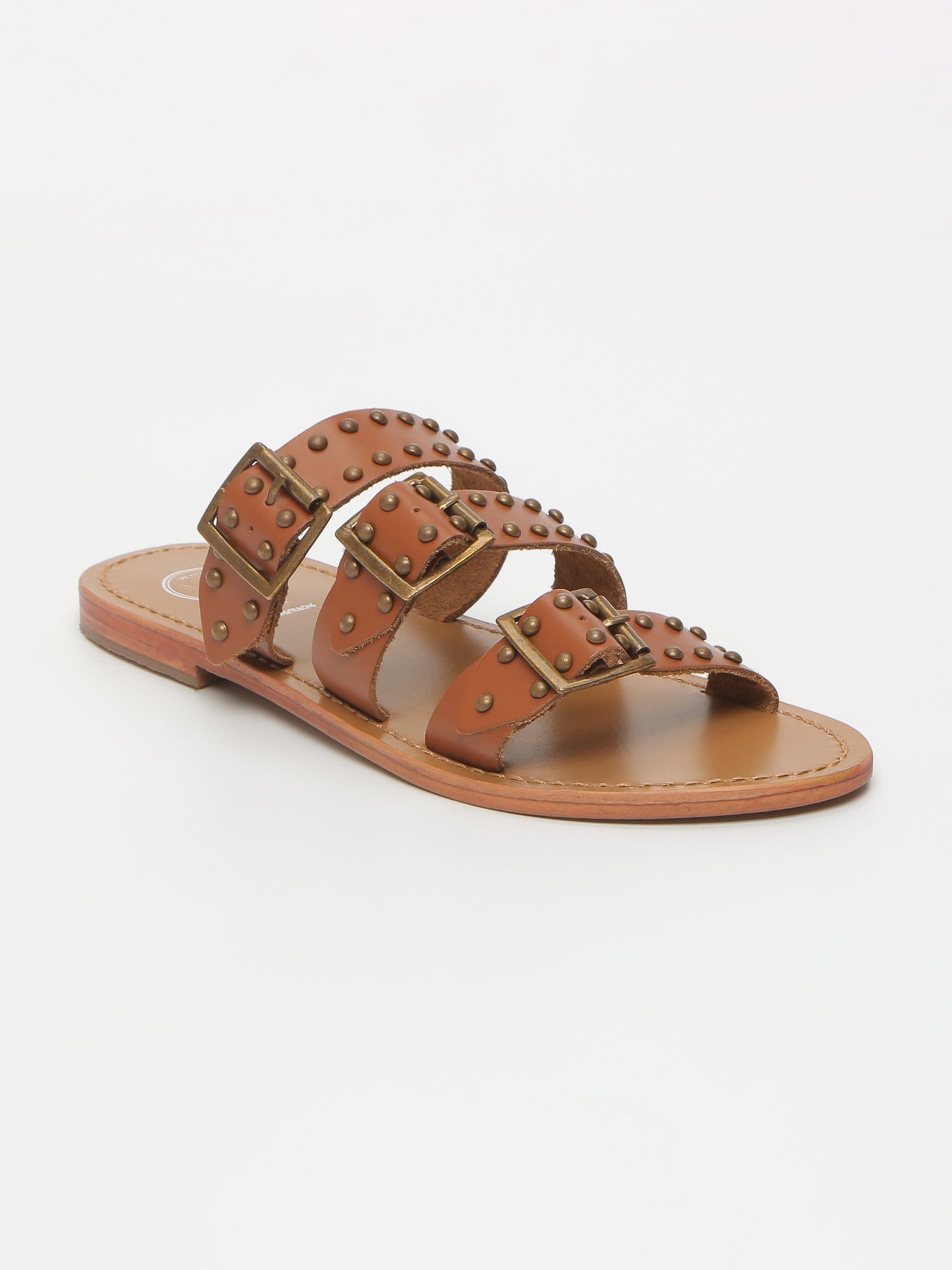 BALEAR mules en cuir camel