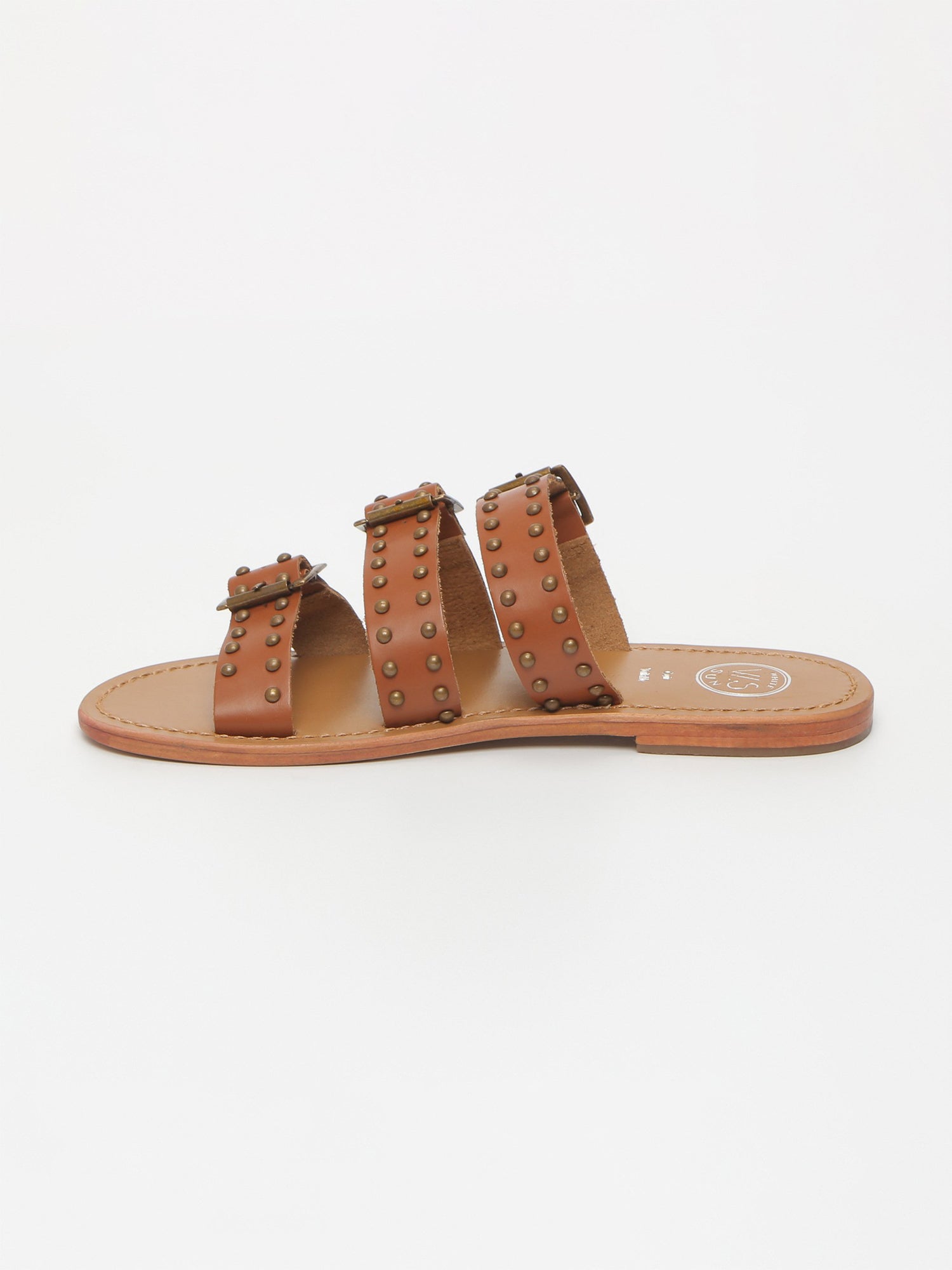 BALEAR mules en cuir camel