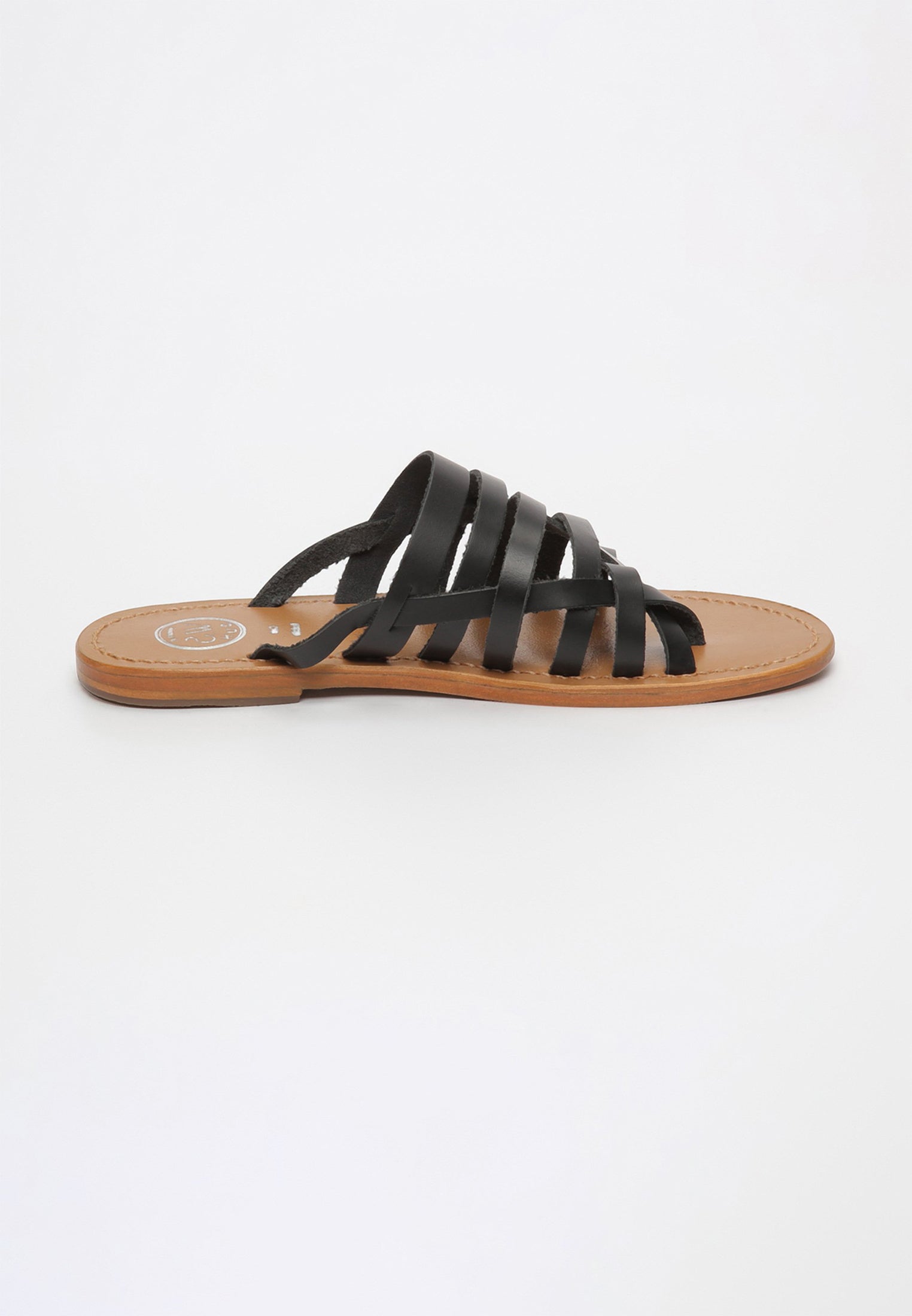 FONERS sandales en cuir noir