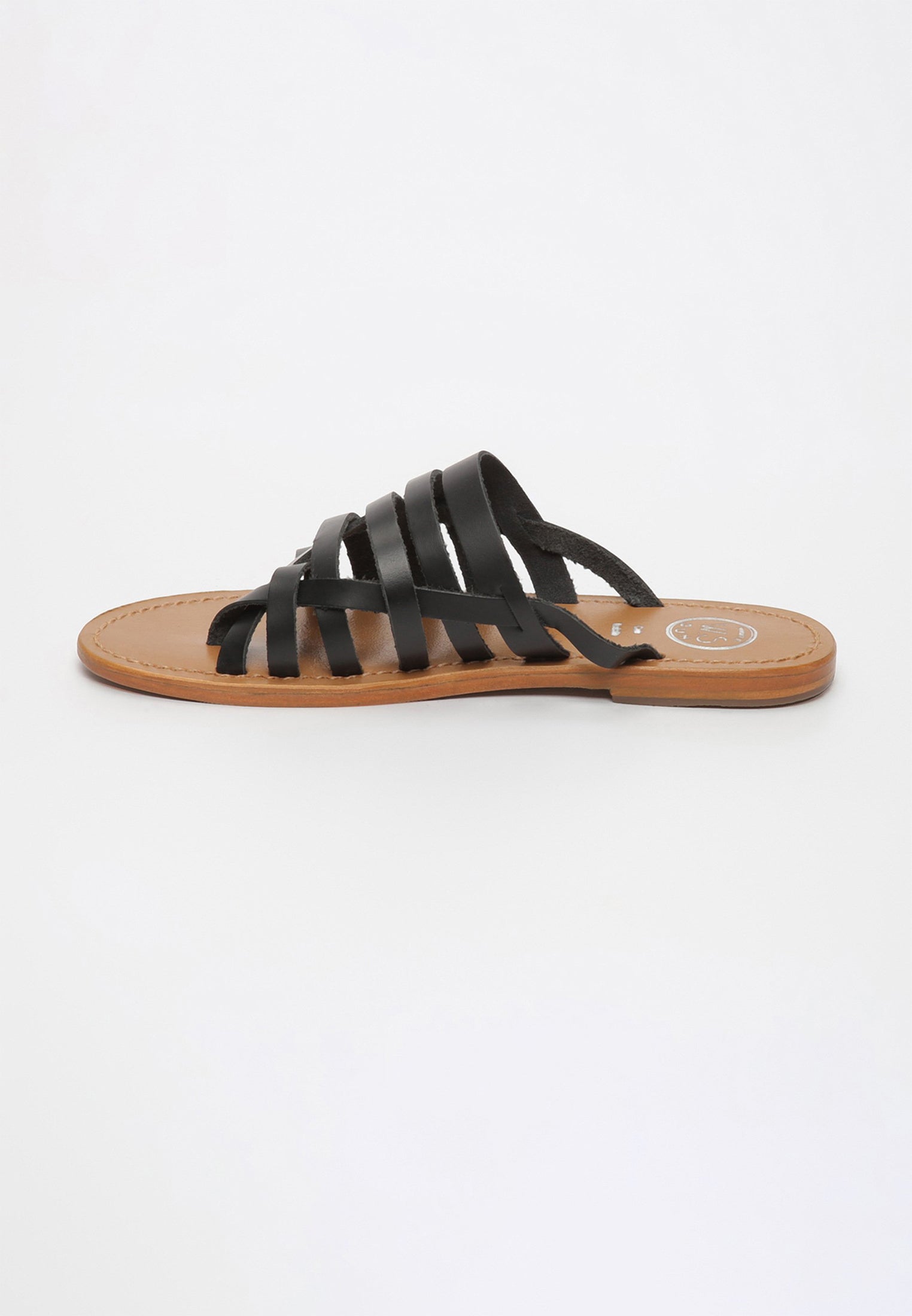 FONERS sandales en cuir noir