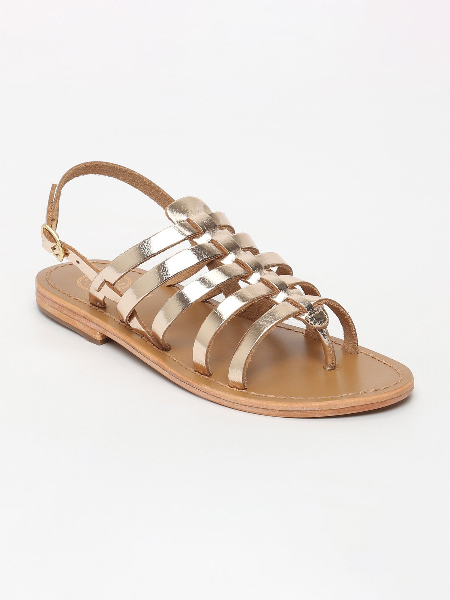 FUSINUS sandales spartiates en cuir or