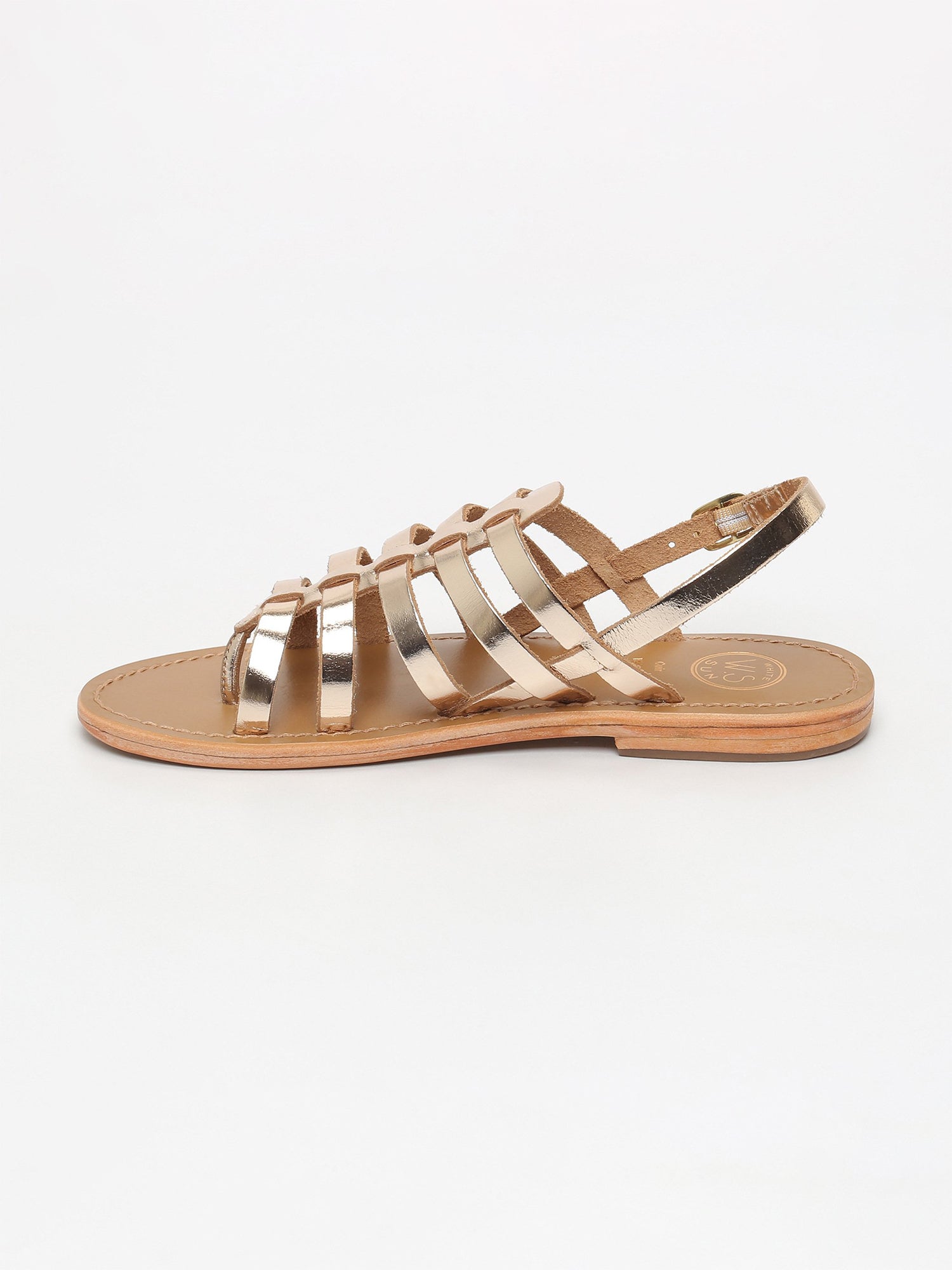 FUSINUS sandales spartiates en cuir or