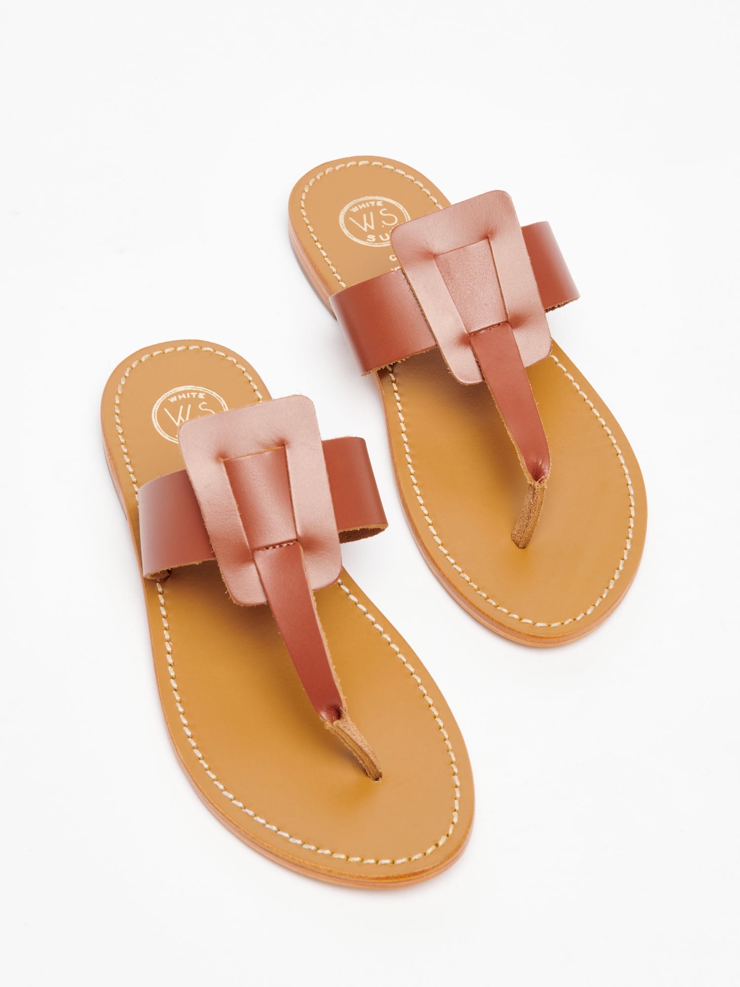 TOMER sandales en cuir camel