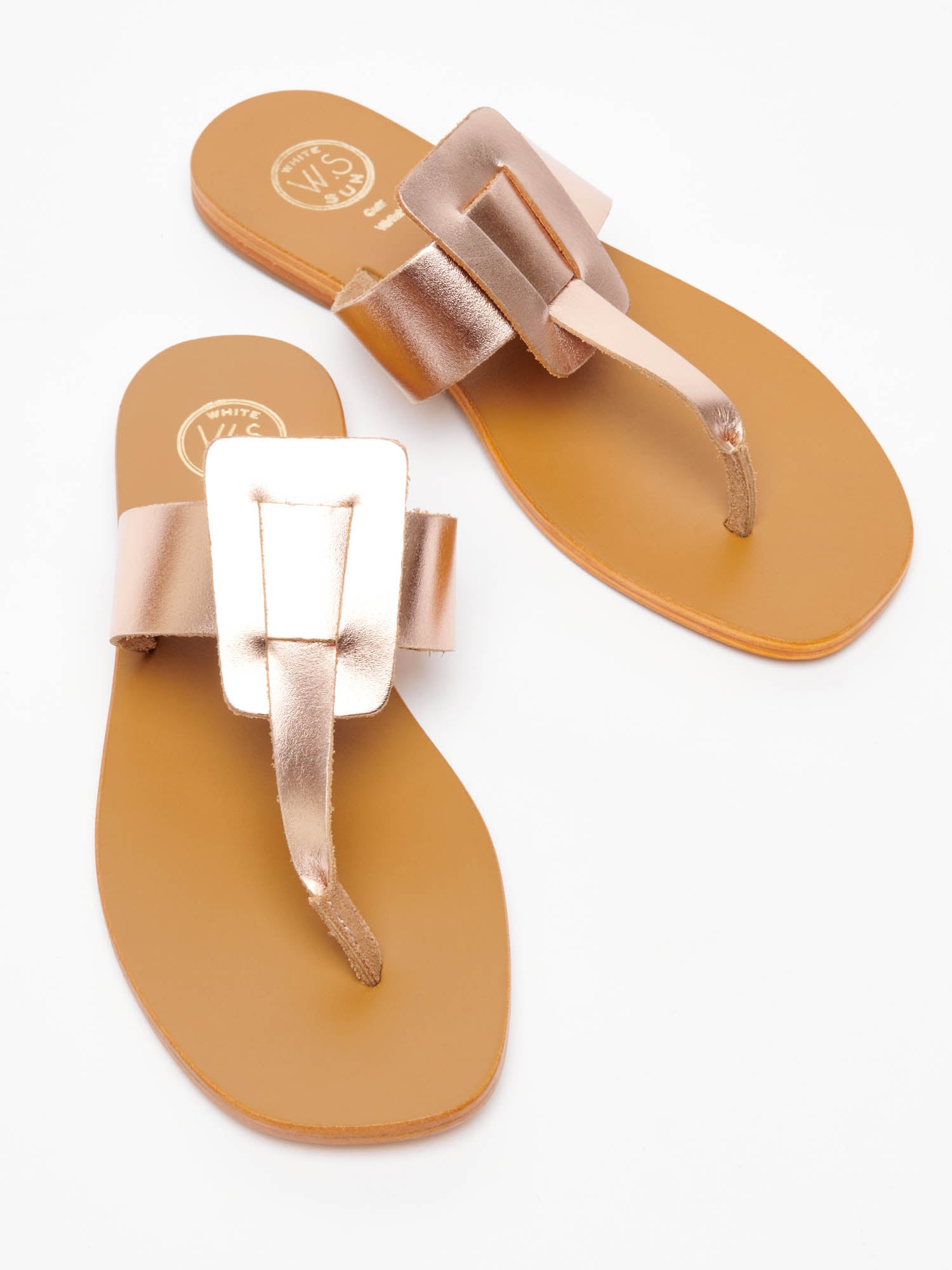 TOMER sandales en cuir or rose