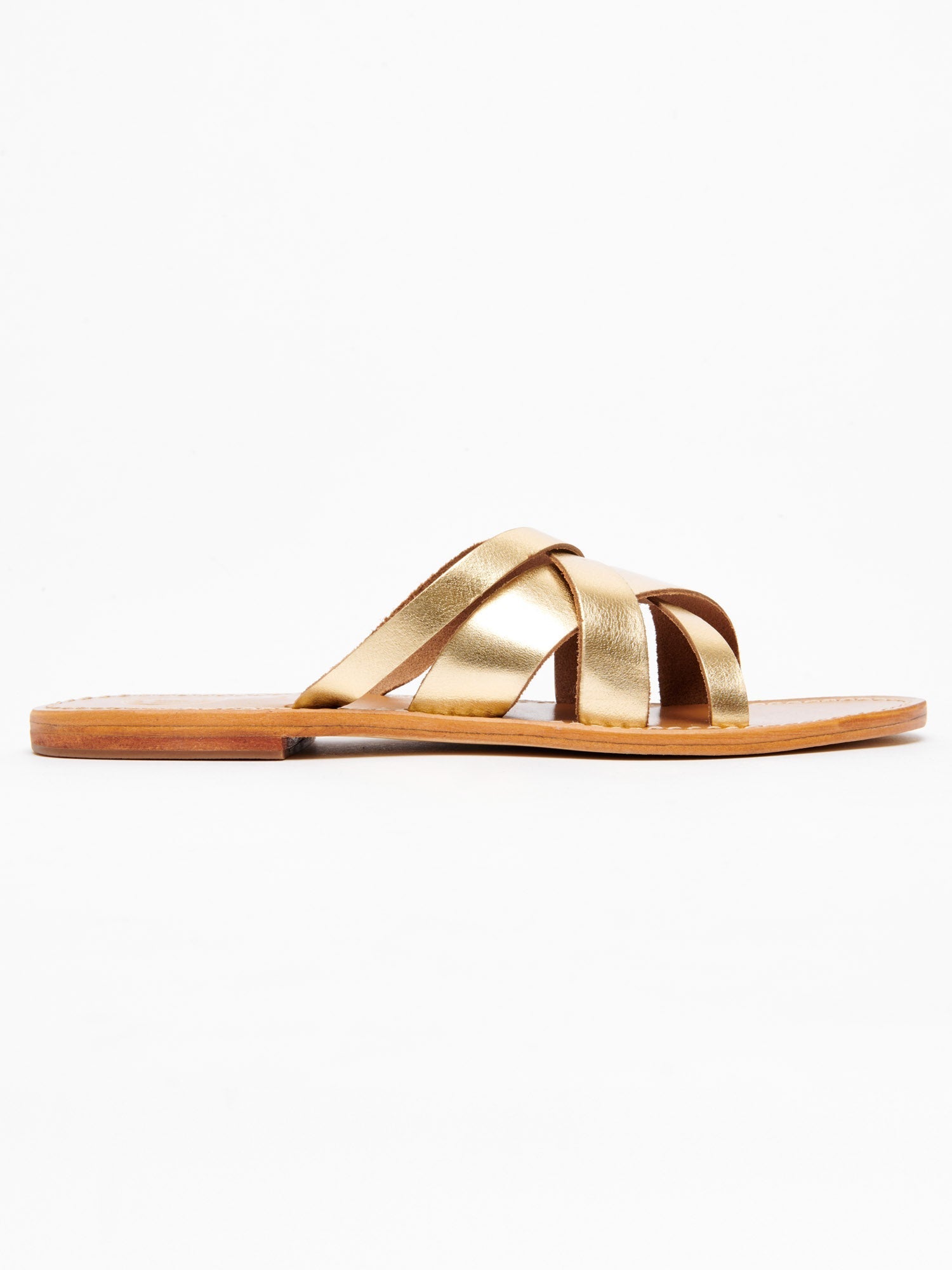 CLOT mules en cuir or foncé