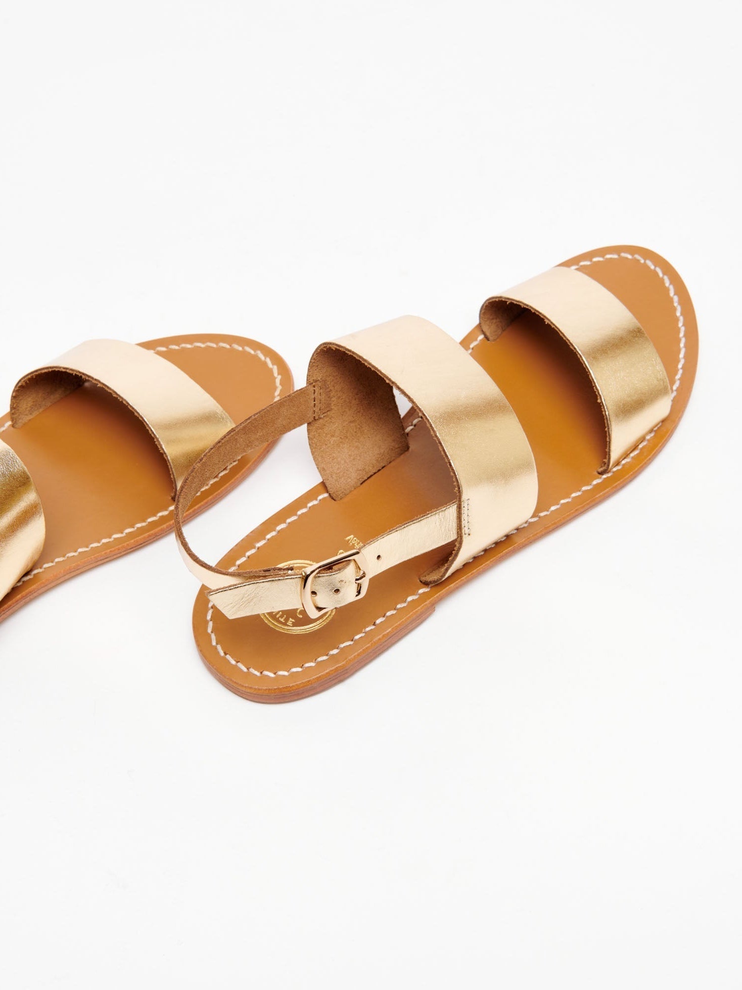 DILETTA sandales en cuir or foncé
