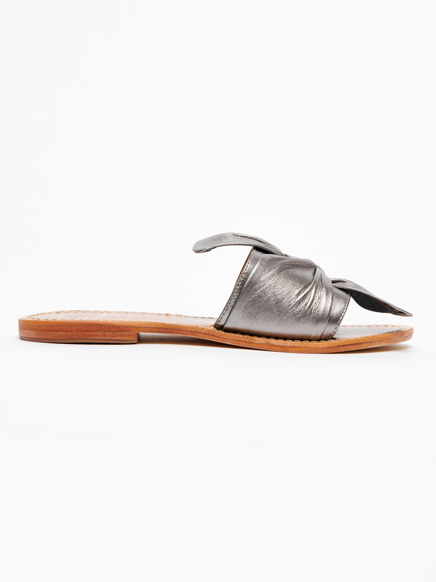 SIMPATICA mules fantaisie en cuir étain