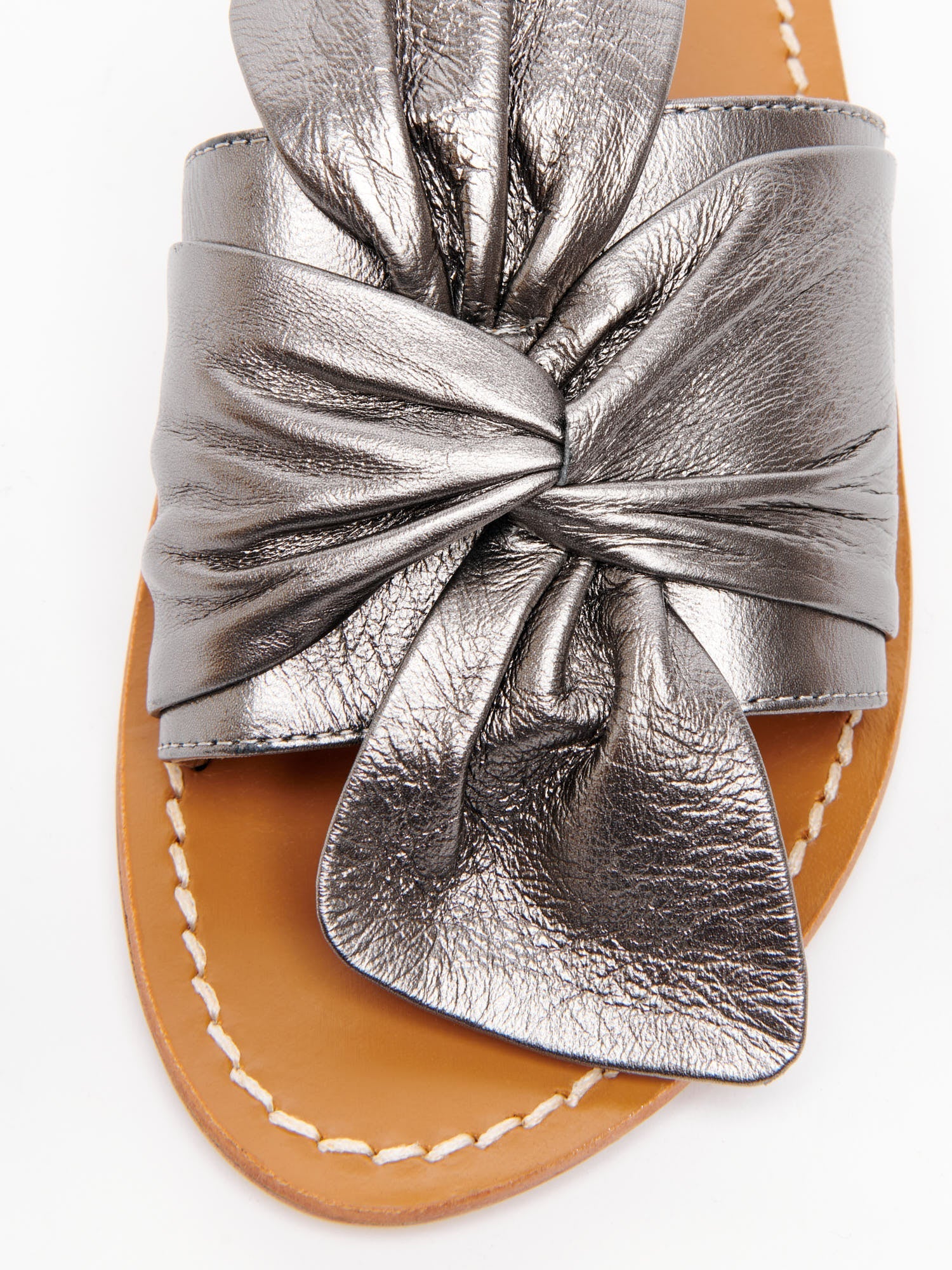 SIMPATICA mules fantaisie en cuir étain
