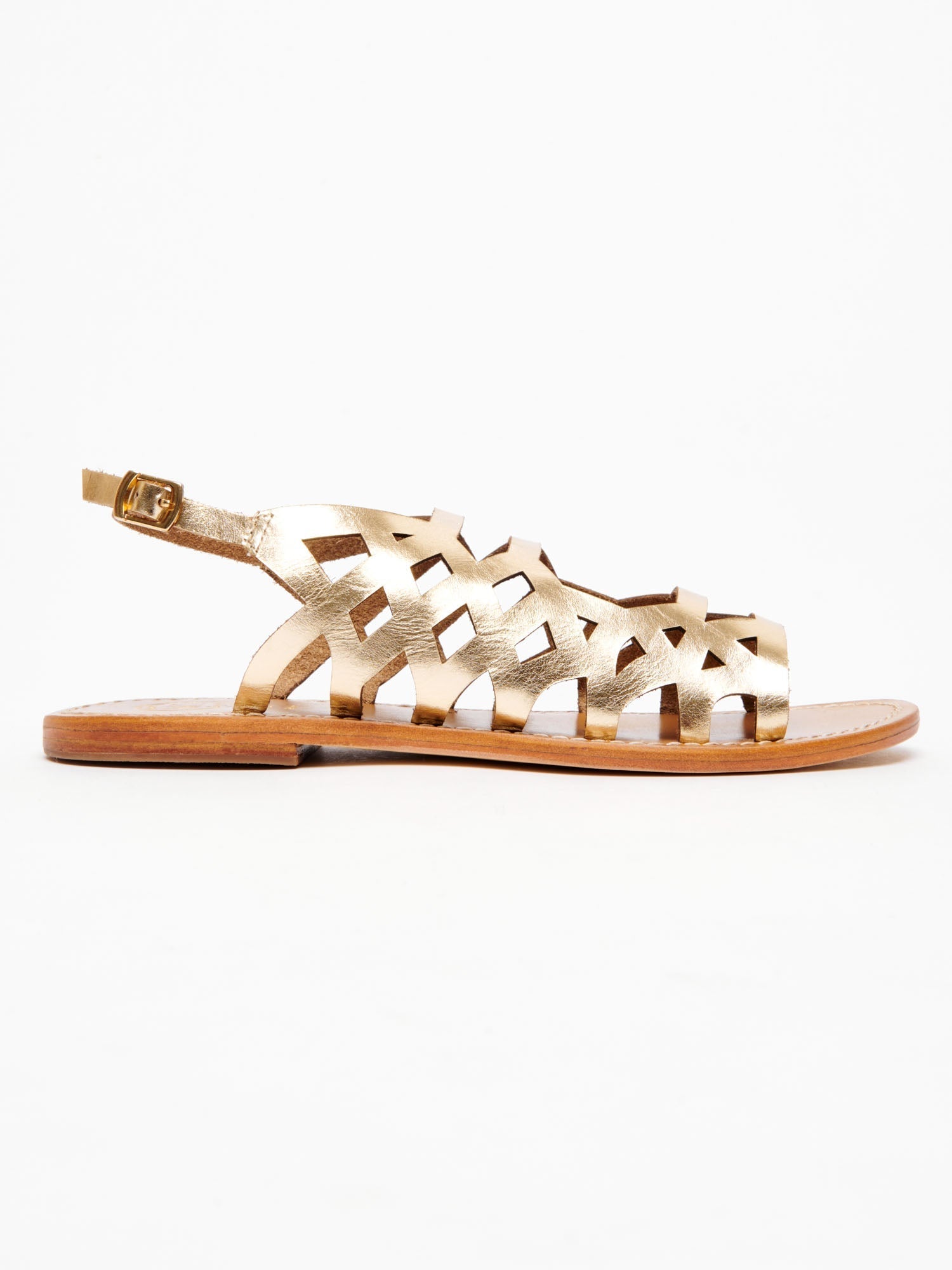 ARACATI sandales en cuir or foncé
