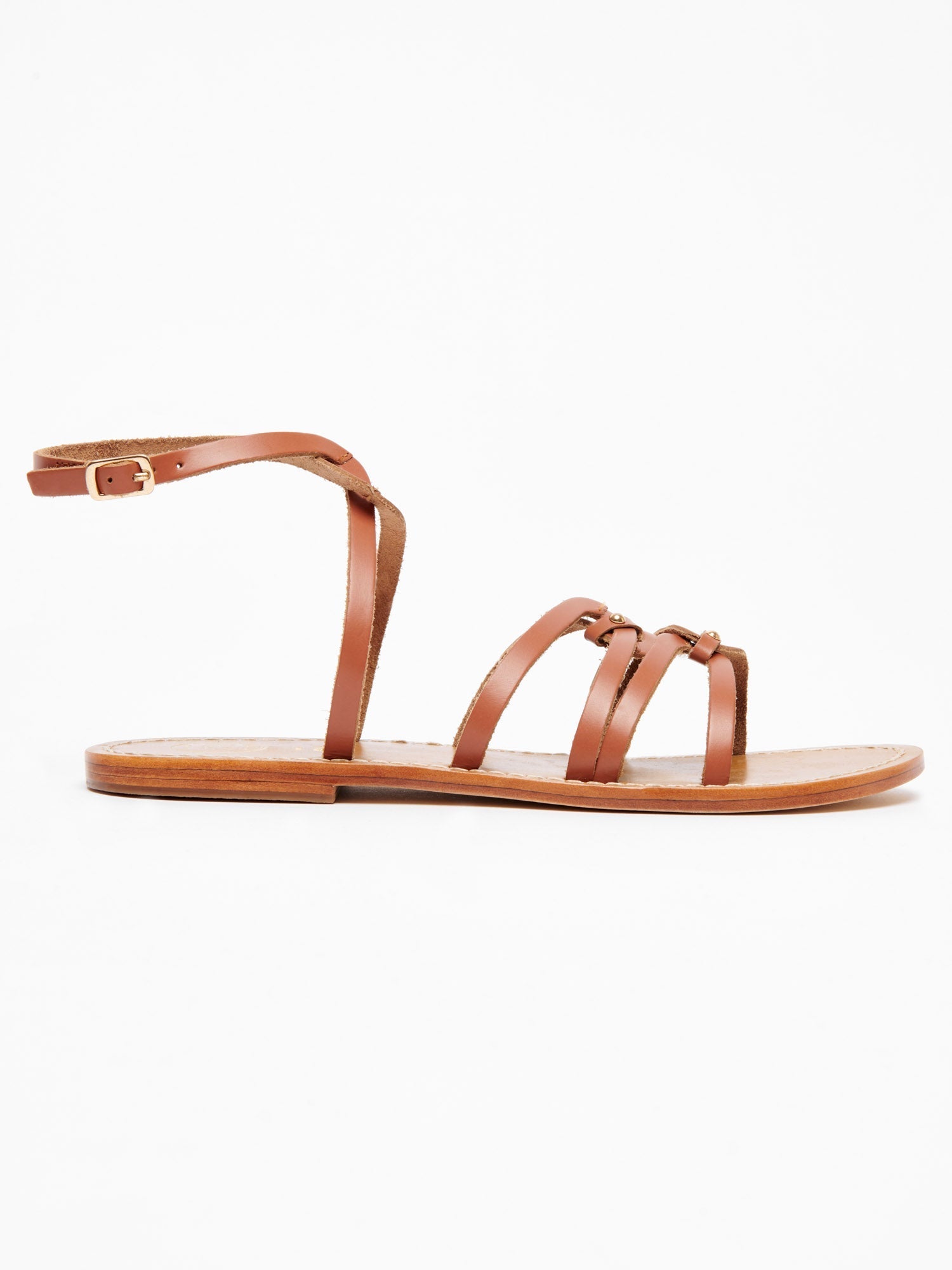 VIKY sandales spartiates en cuir camel