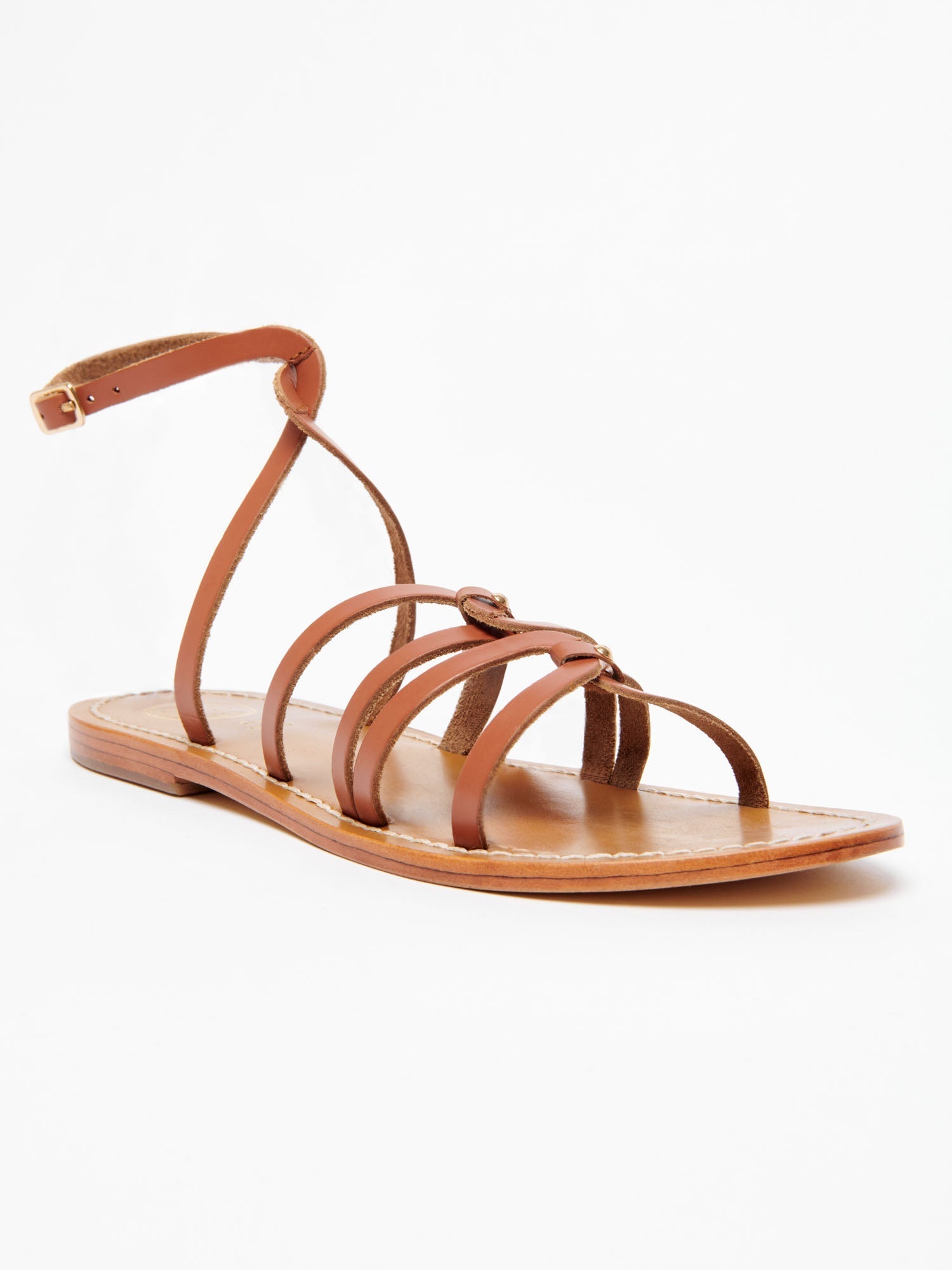 VIKY sandales spartiates en cuir camel