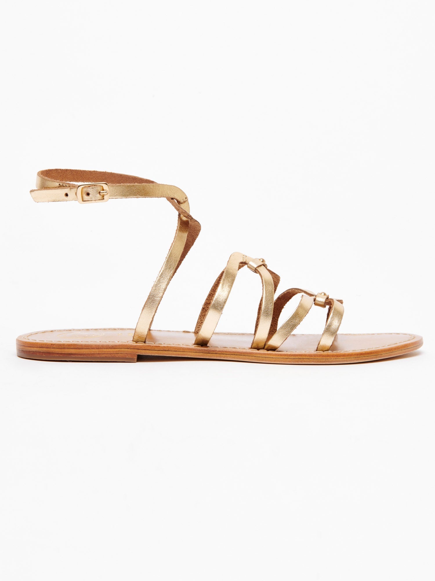 VIKY sandales en cuir or foncé