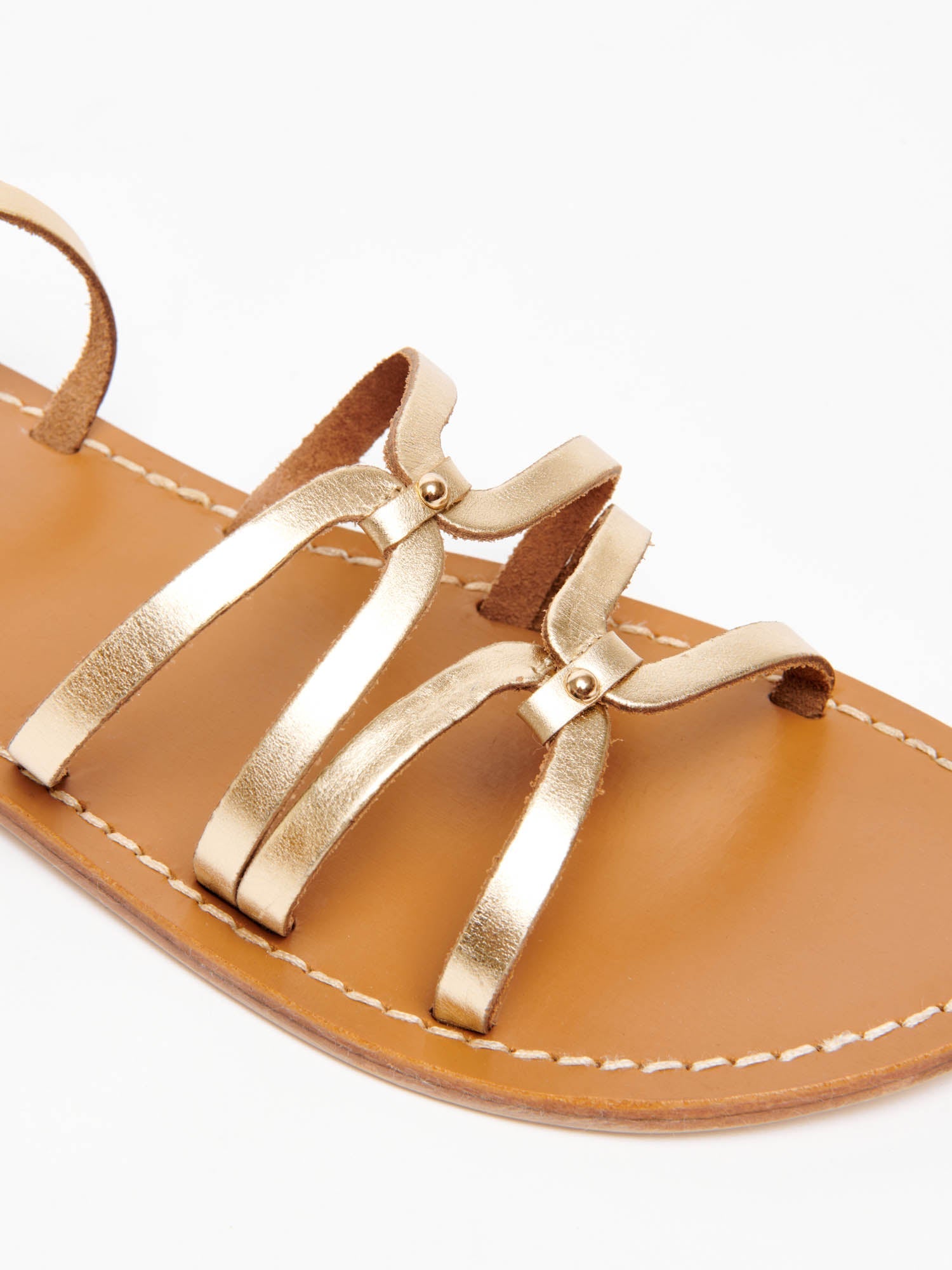 VIKY sandales en cuir or foncé
