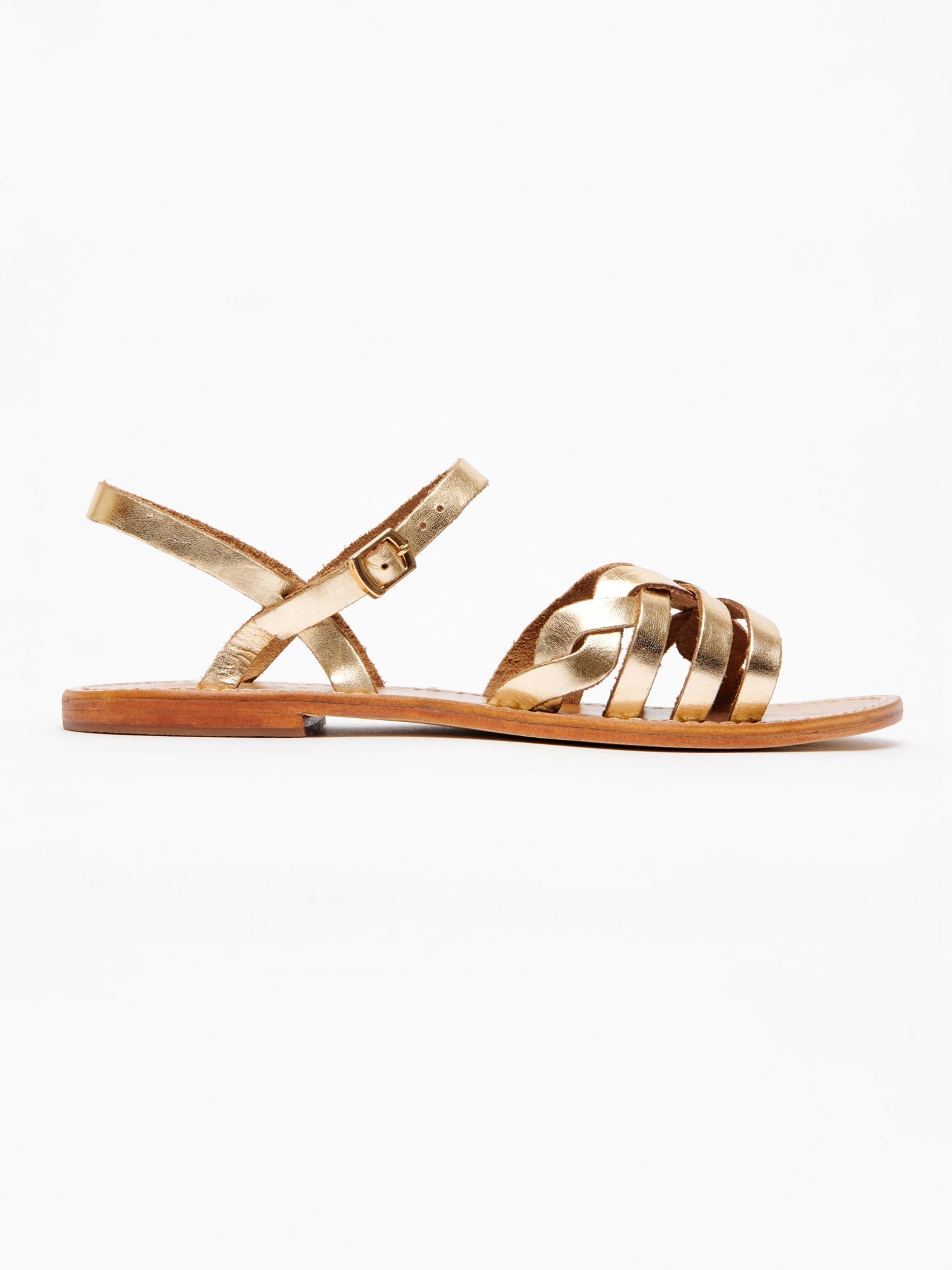 RUBRA sandales en cuir or foncé