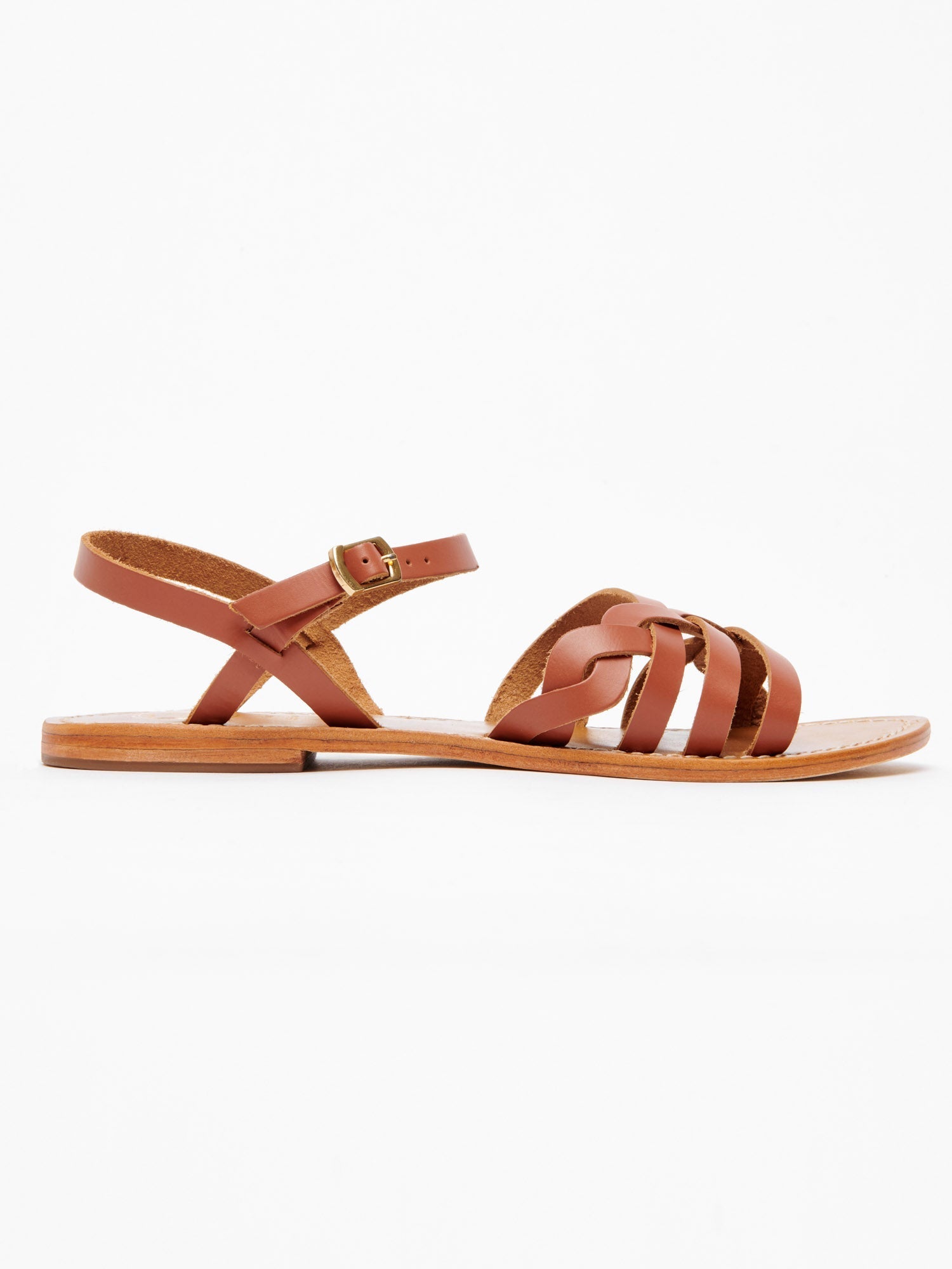RUBRA sandales en cuir camel
